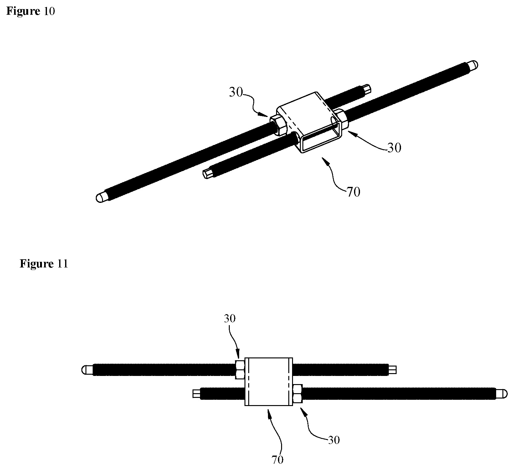 Patent US12366078 Figure 7 – Structural connector for tensioning floor joists and beams