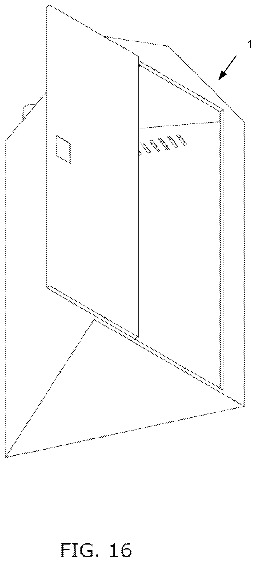 Patent US12366079 Figure 12 – Triangular shaped portable toilet