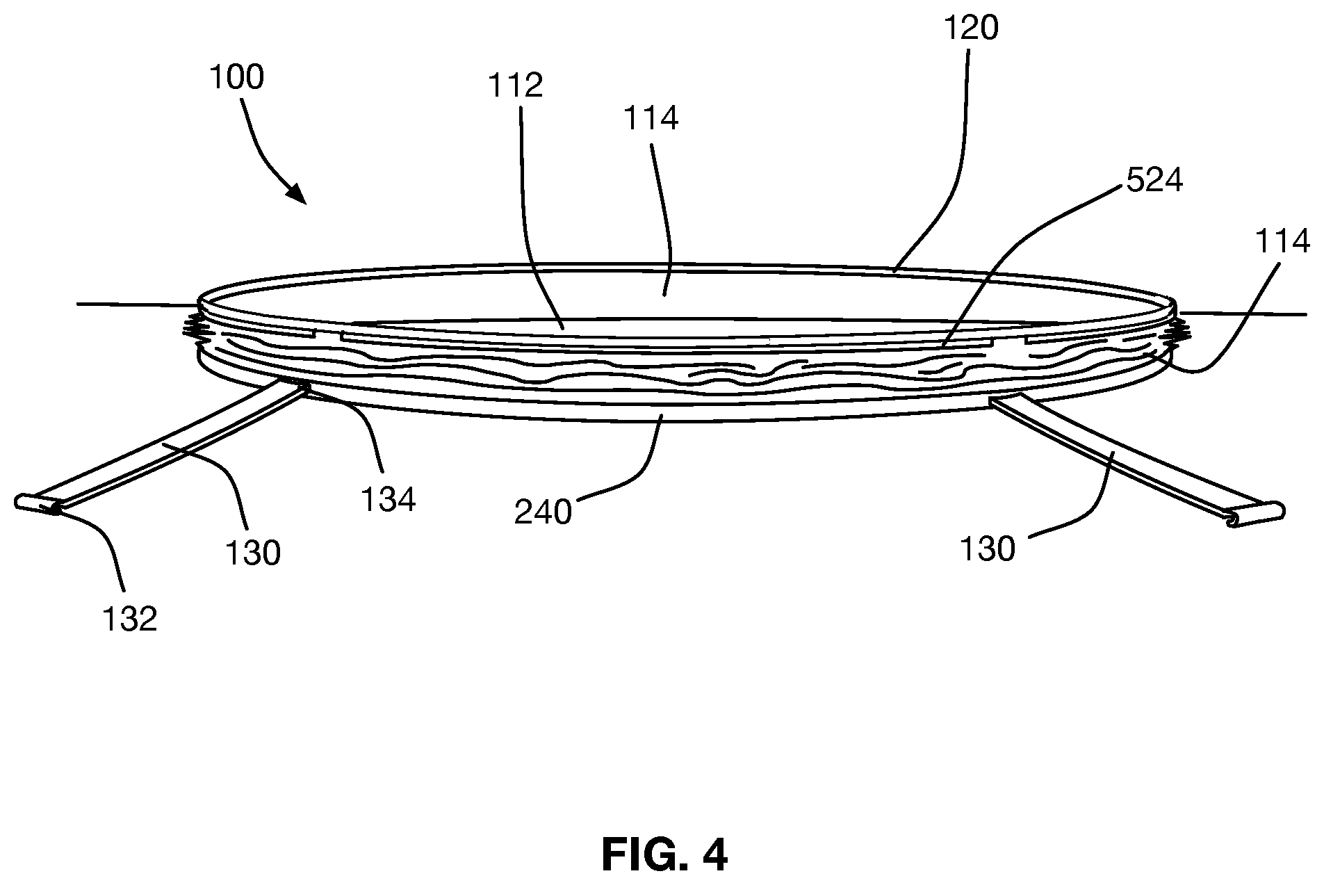 Patent US12366080 Figure 4 – Portable and collapsible pool