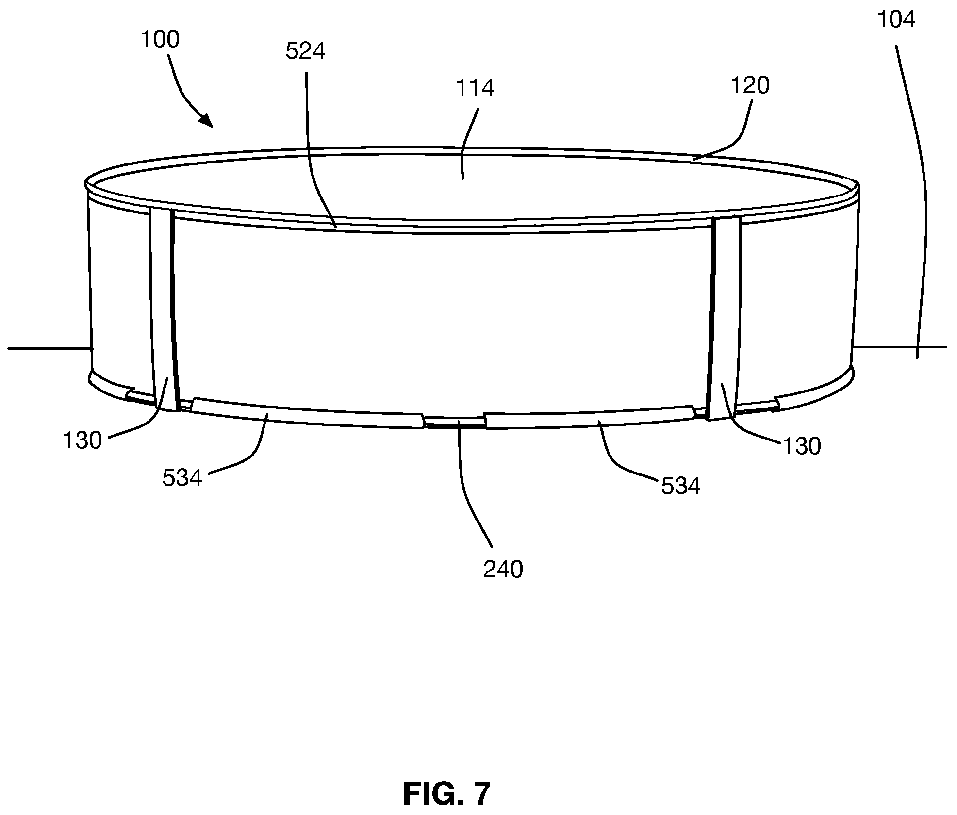 Patent US12366080 Figure 12 – Portable and collapsible pool