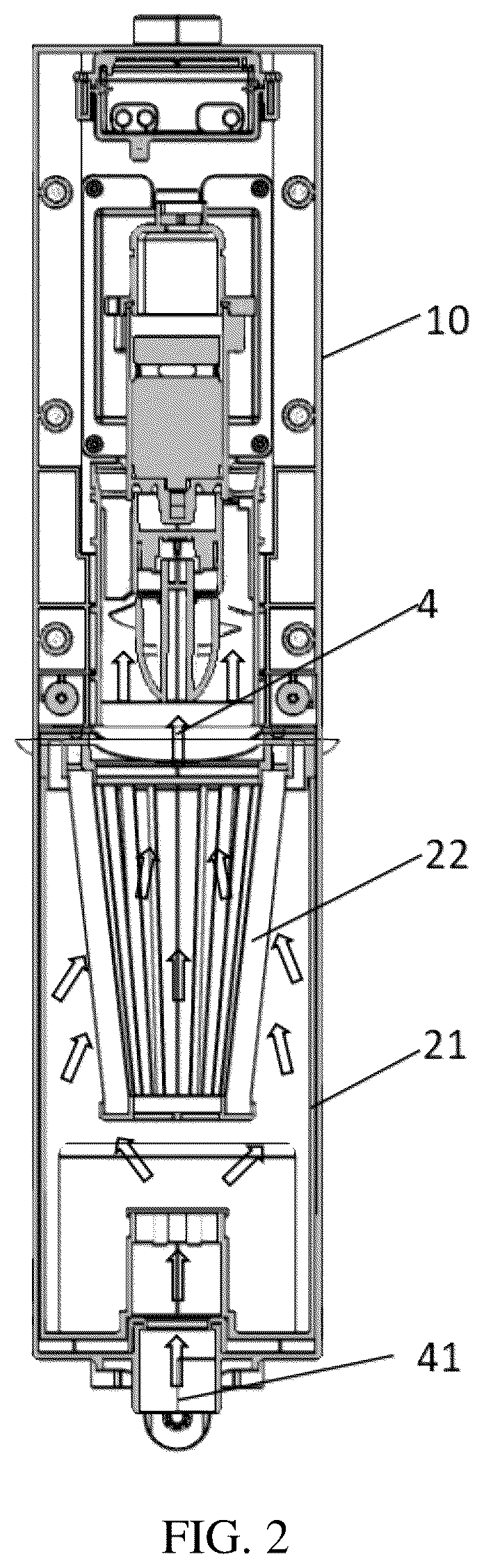 Patent US12366082 Figure 2 – Handheld swimming pool sewage suction machine