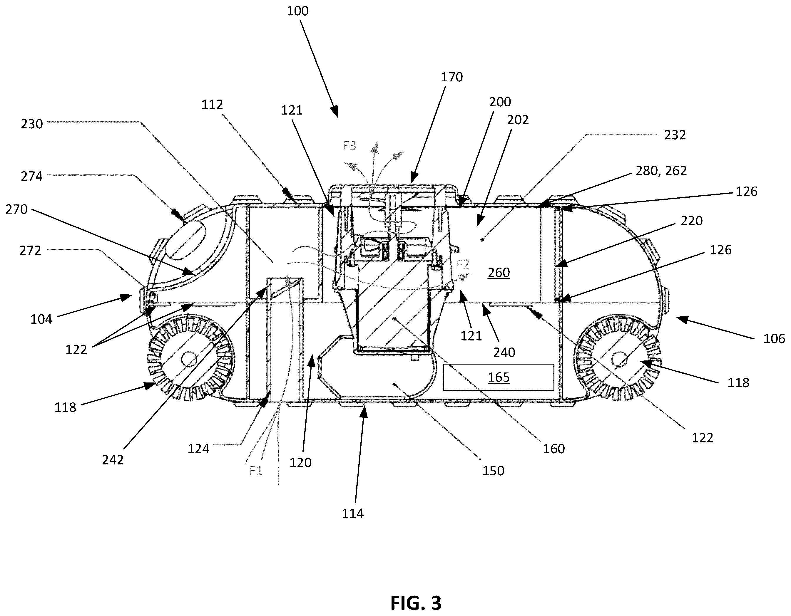 Patent US12366083 Figure 4 – Automatic pool cleaner with edge engagement assembly