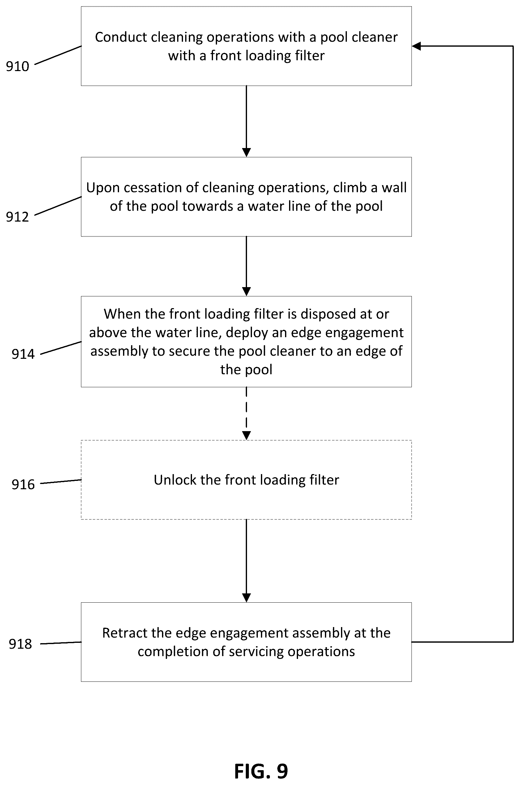 Patent US12366083 Figure 10 – Automatic pool cleaner with edge engagement assembly