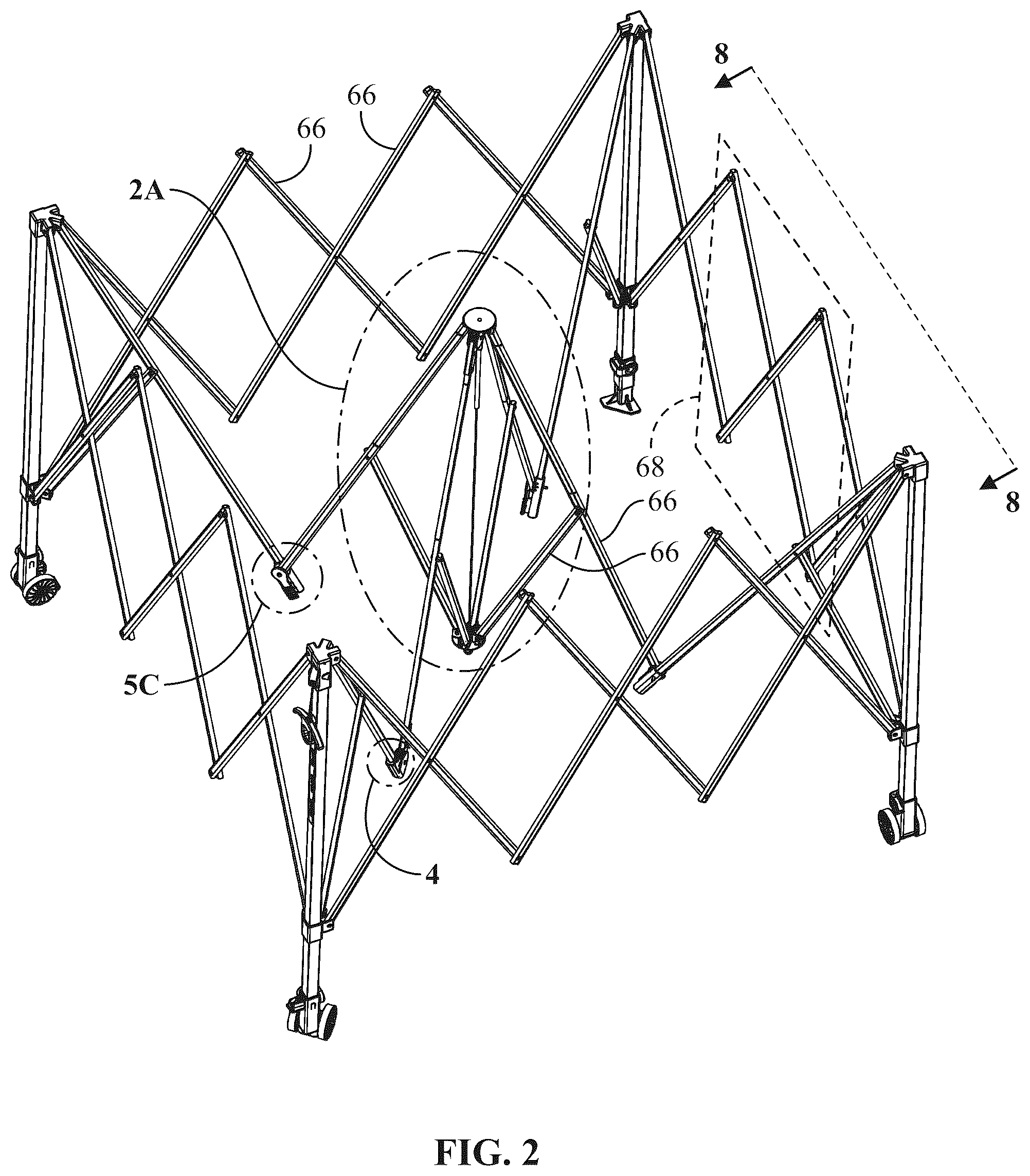 Patent US12366086 Figure 7 – Foldable canopy