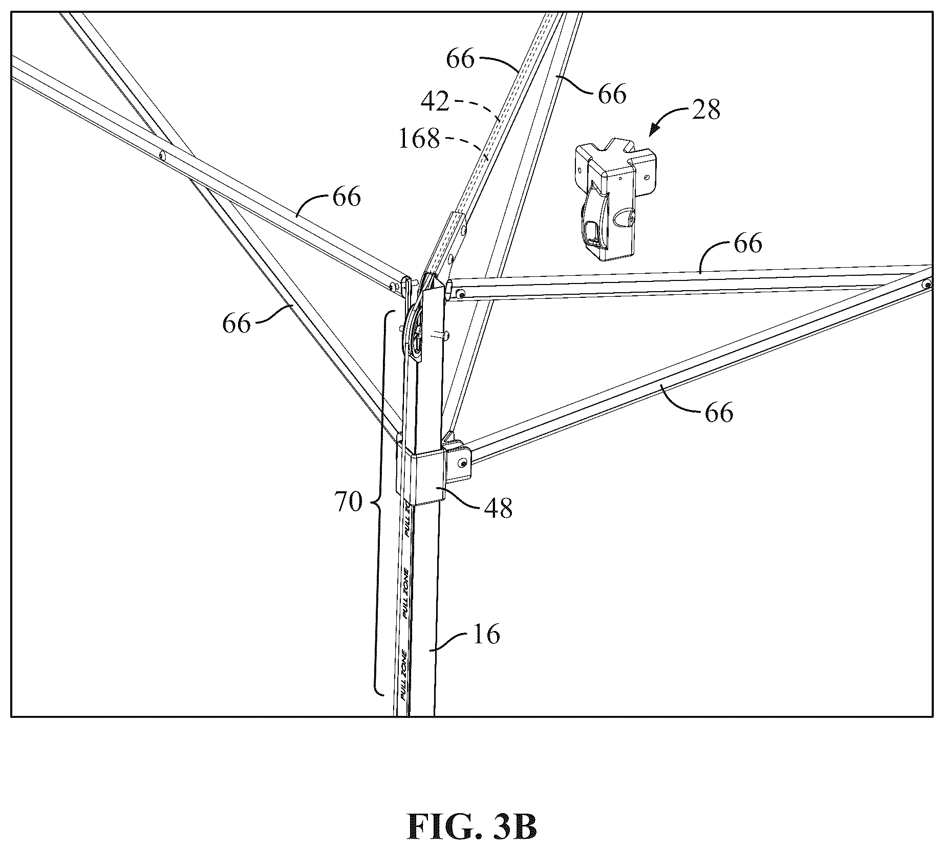 Patent US12366086 Figure 14 – Foldable canopy