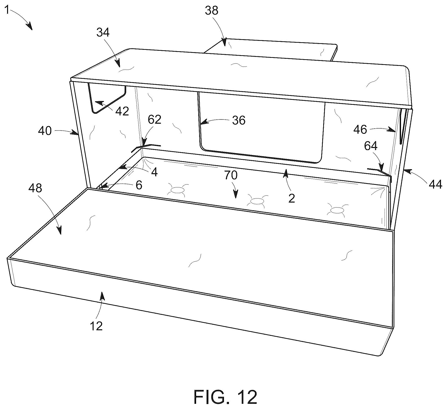 Patent US12366087 Figure 12 – Hybrid collapsible shelter