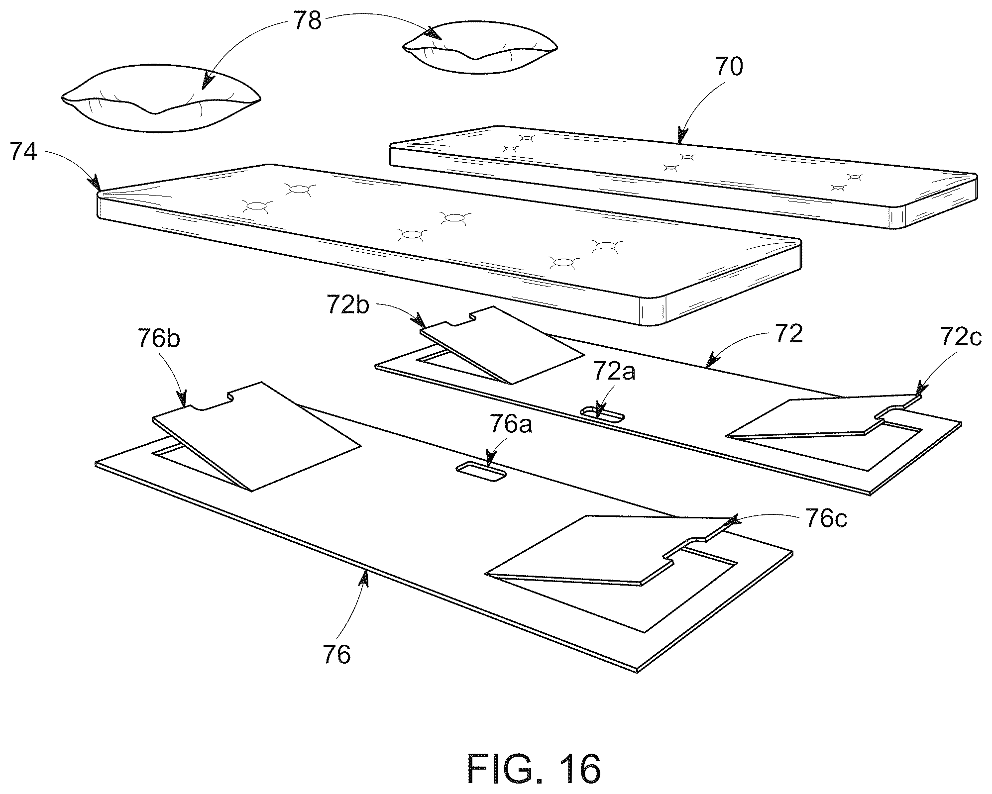 Patent US12366087 Figure 16 – Hybrid collapsible shelter