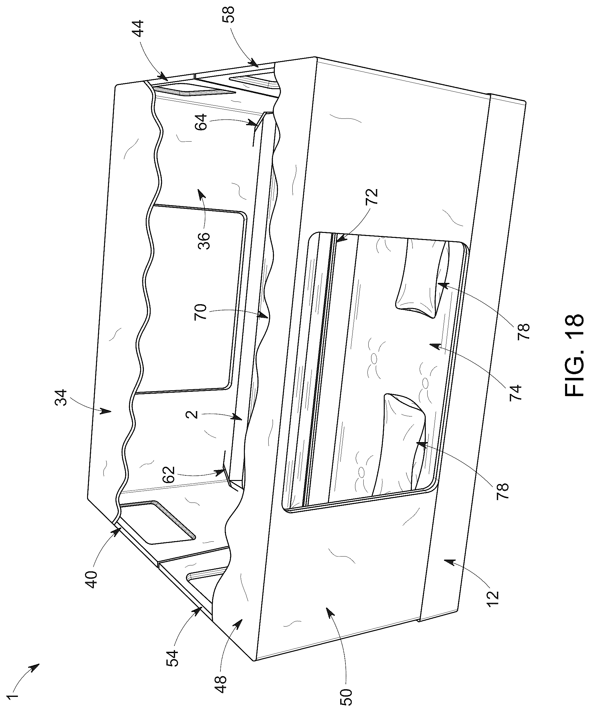 Patent US12366087 Figure 18 – Hybrid collapsible shelter