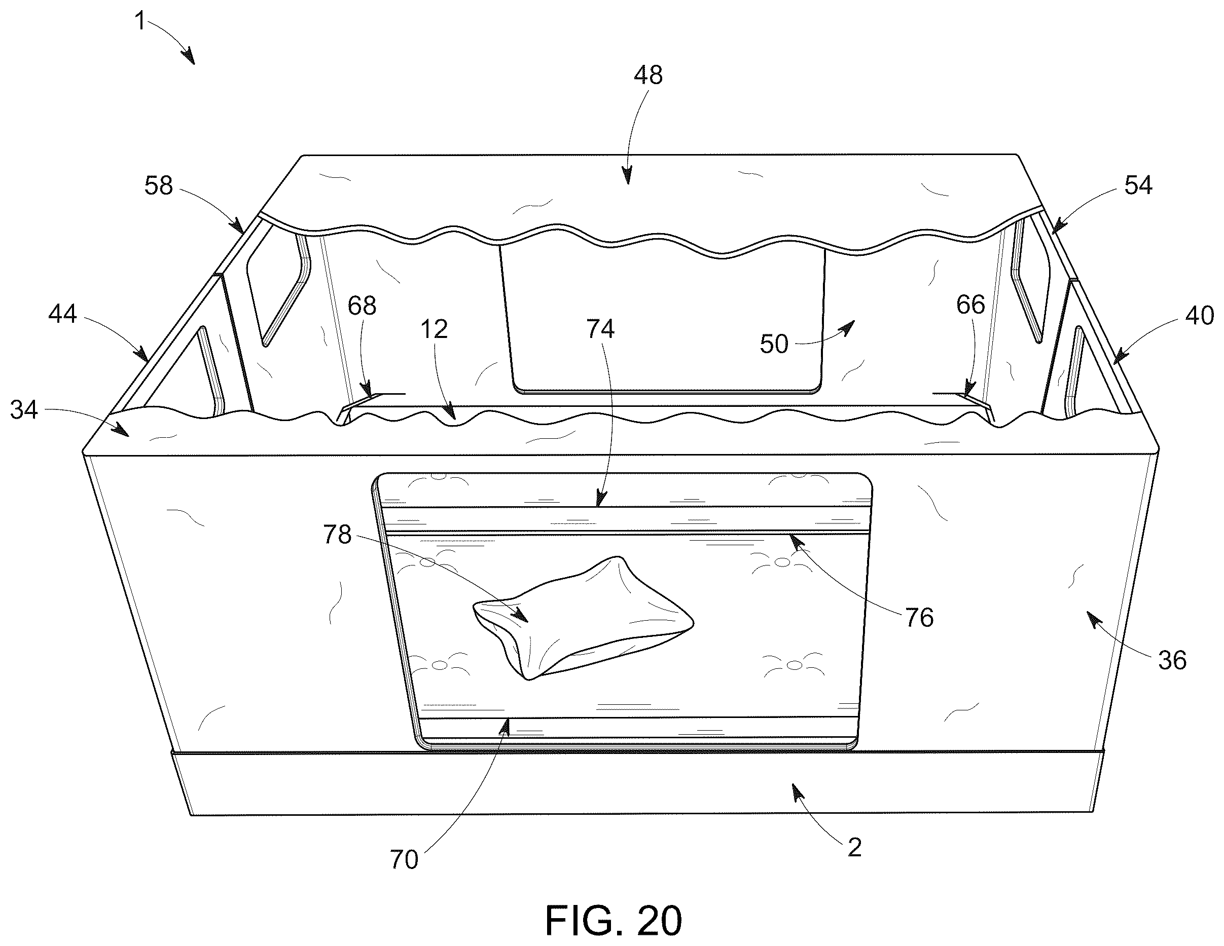 Patent US12366087 Figure 20 – Hybrid collapsible shelter