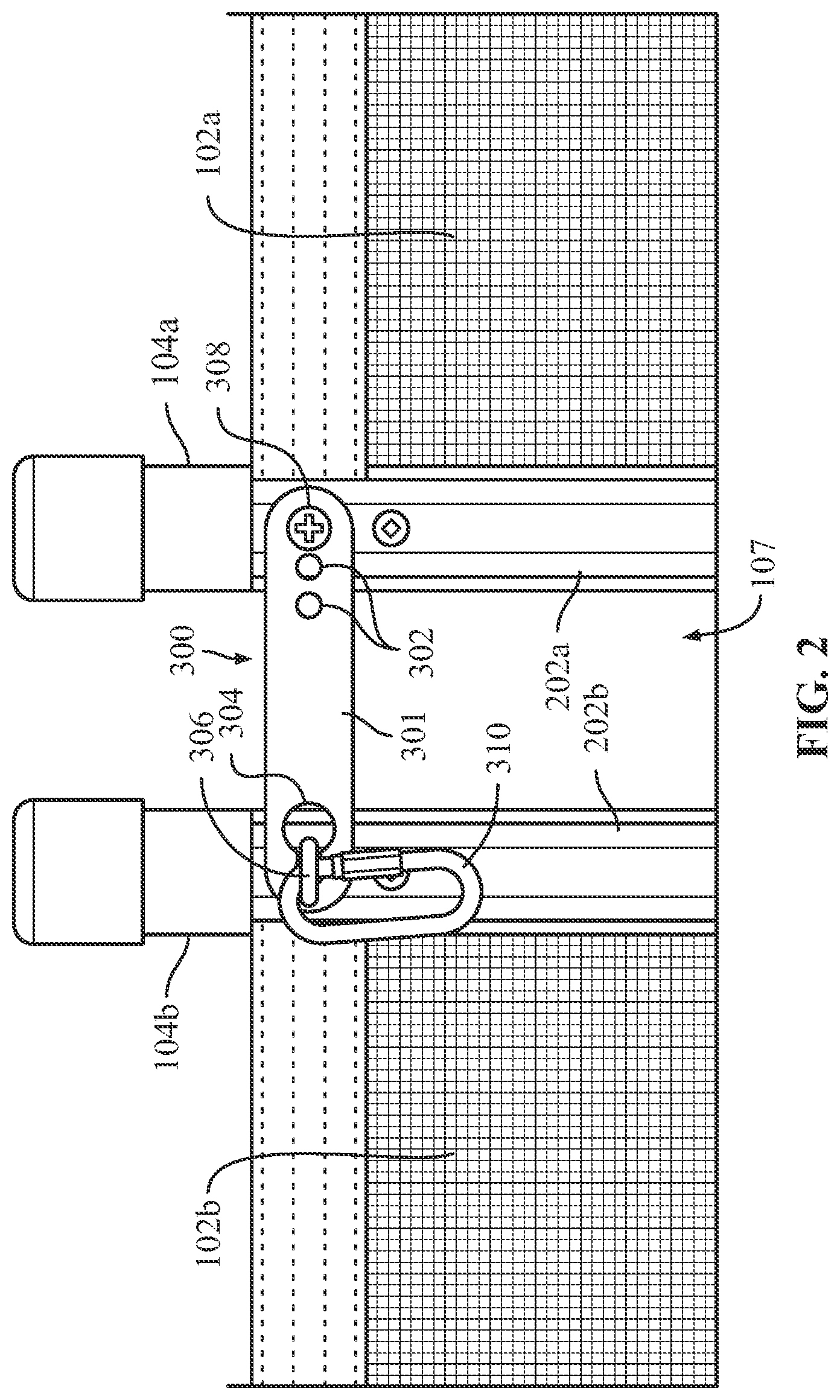 Patent US12366088 Figure 2 – Method of latching fence sections of a removable mesh pool fence