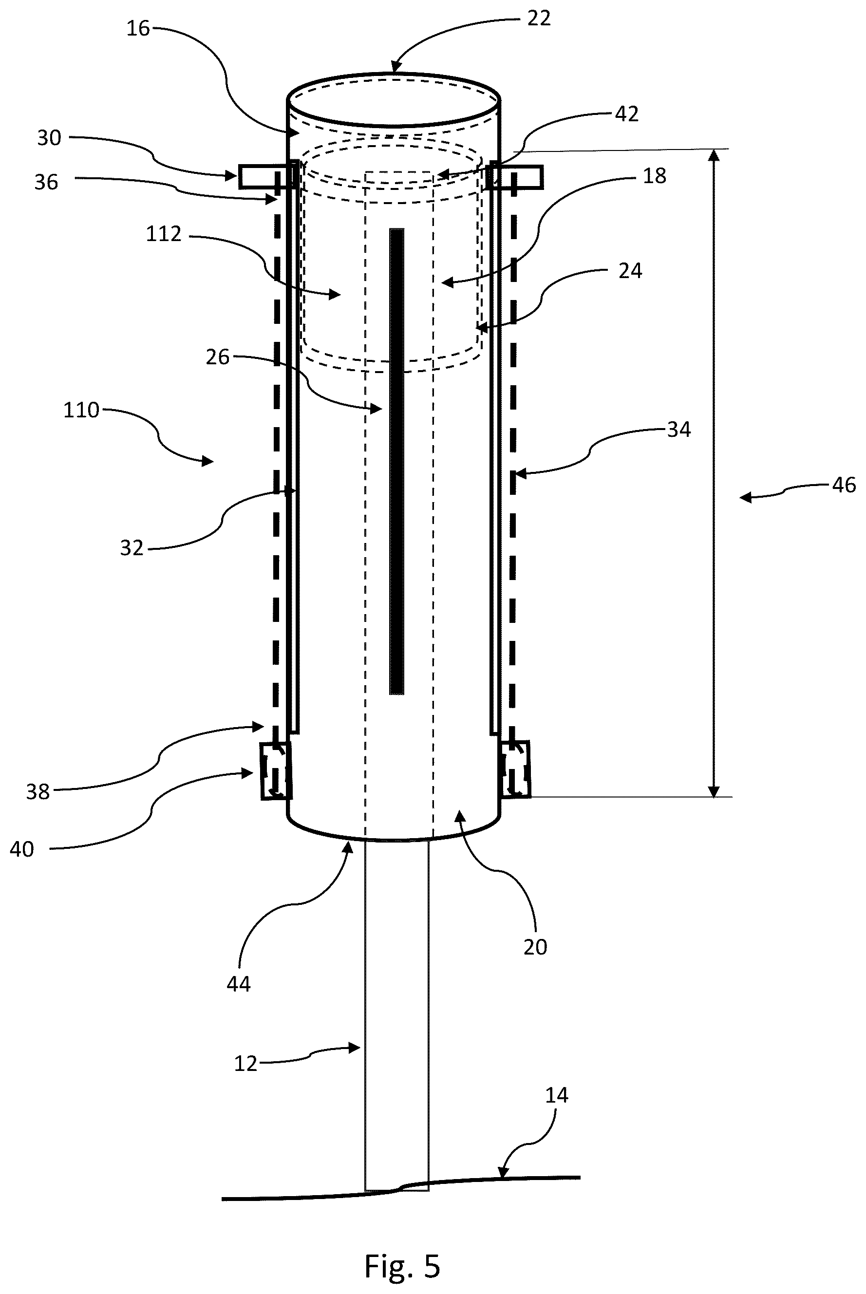 Patent US12366089 Figure 5 – Post driver