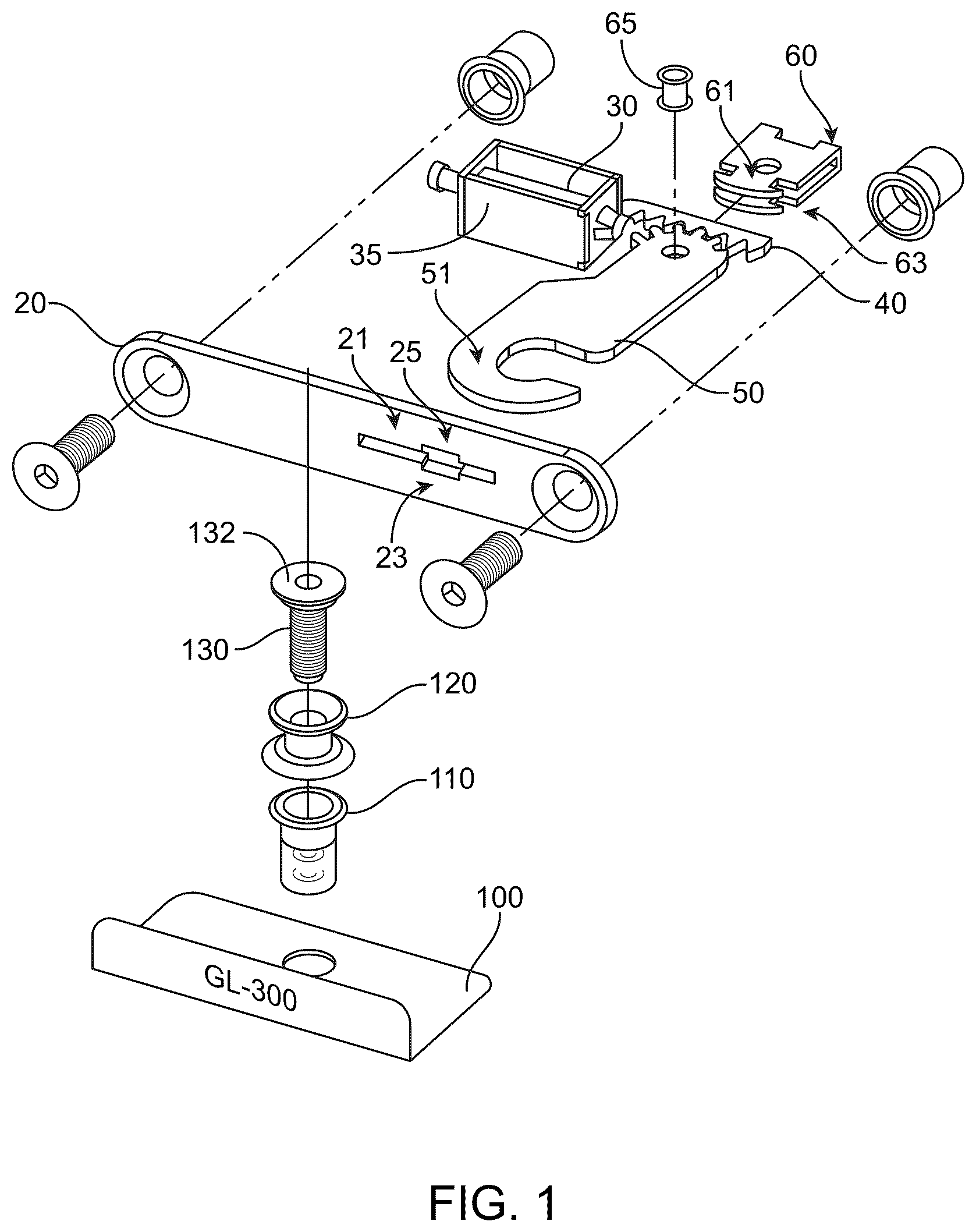 Patent US12366091 — Compact gear lock — Figure 1