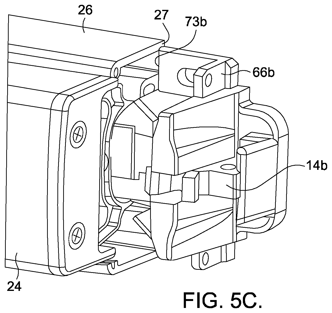 Patent US12366092 Figure 8 – Interchangeable latch assembly for an exit device