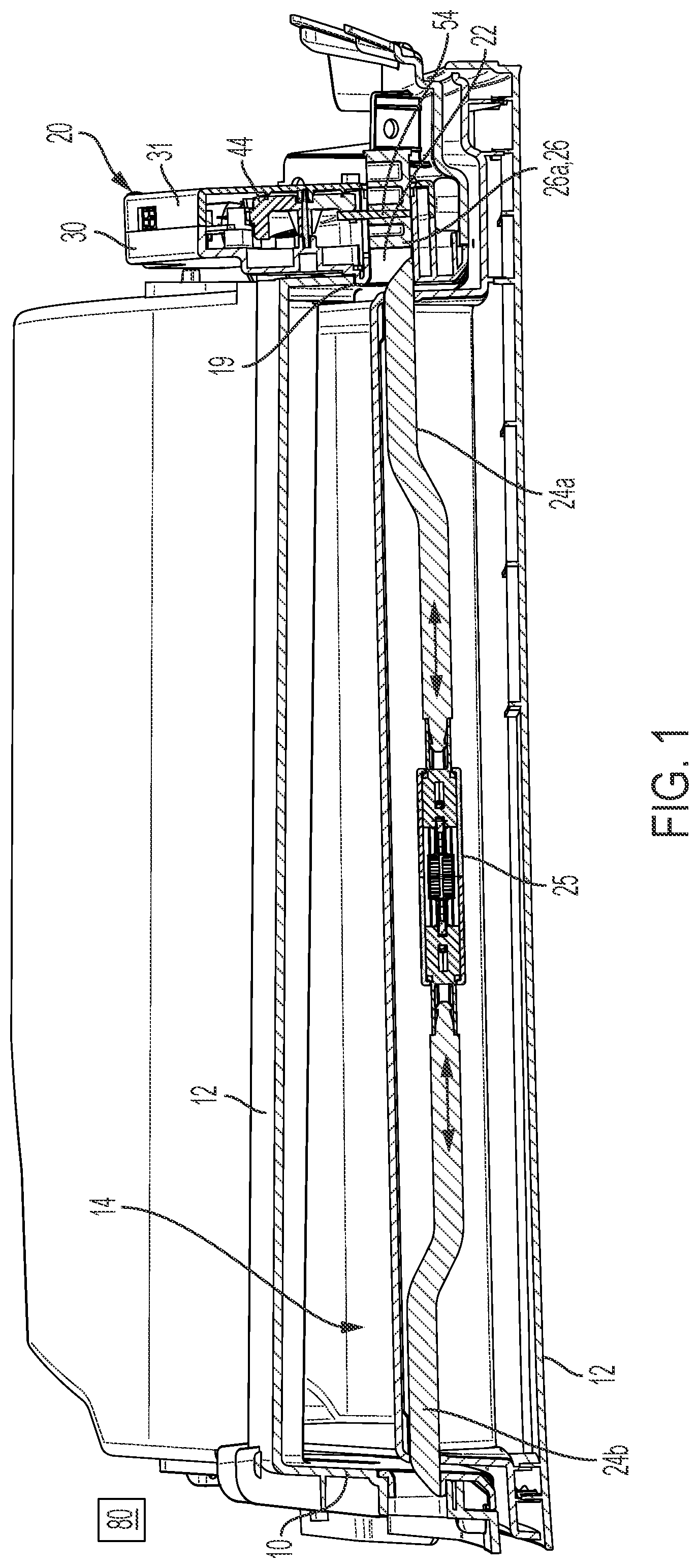 Patent US12366094 Figure 1 – Electronic striker for releasing a compartment door and method of using the same