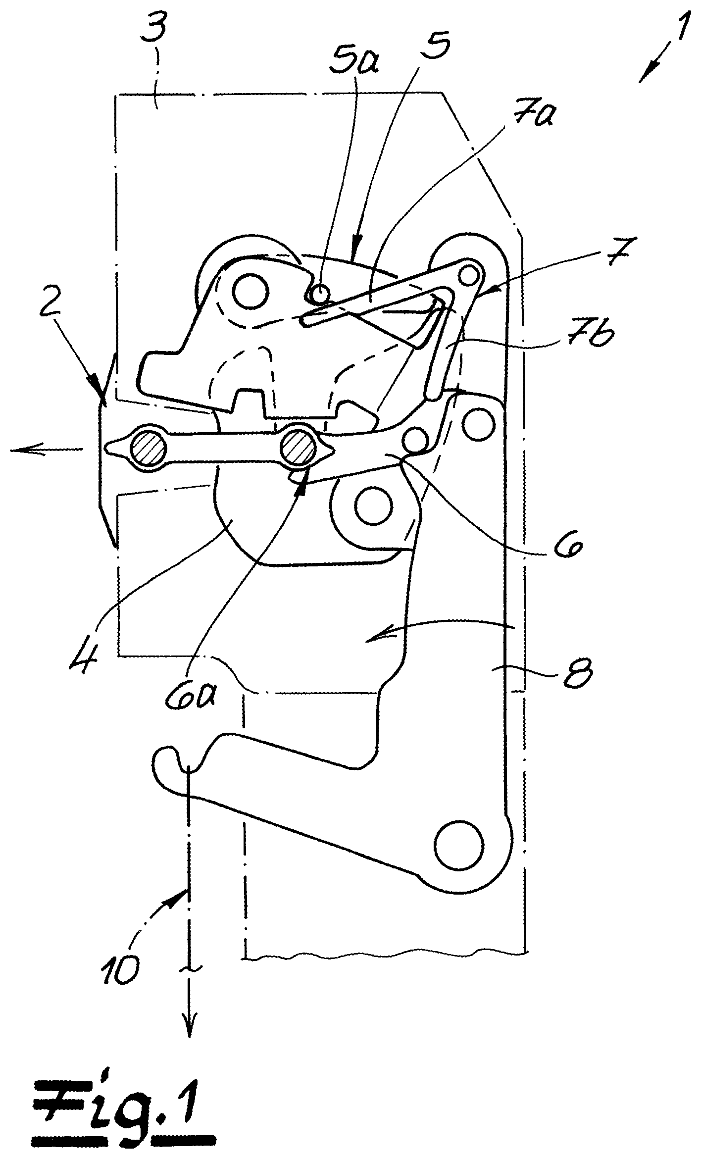 Patent US12366095 Figure 1 – Motor vehicle door lock
