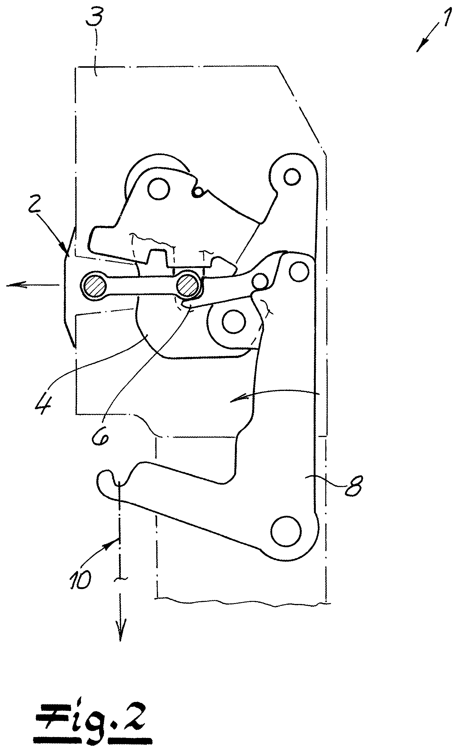 Patent US12366095 Figure 2 – Motor vehicle door lock