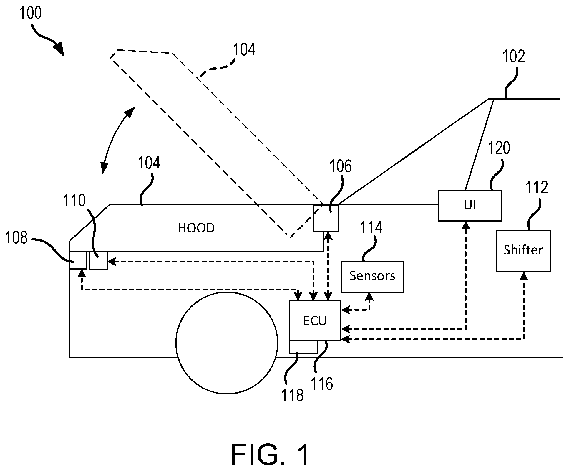 Patent US12366096 Figure 1 – Operation logic for a power hood system