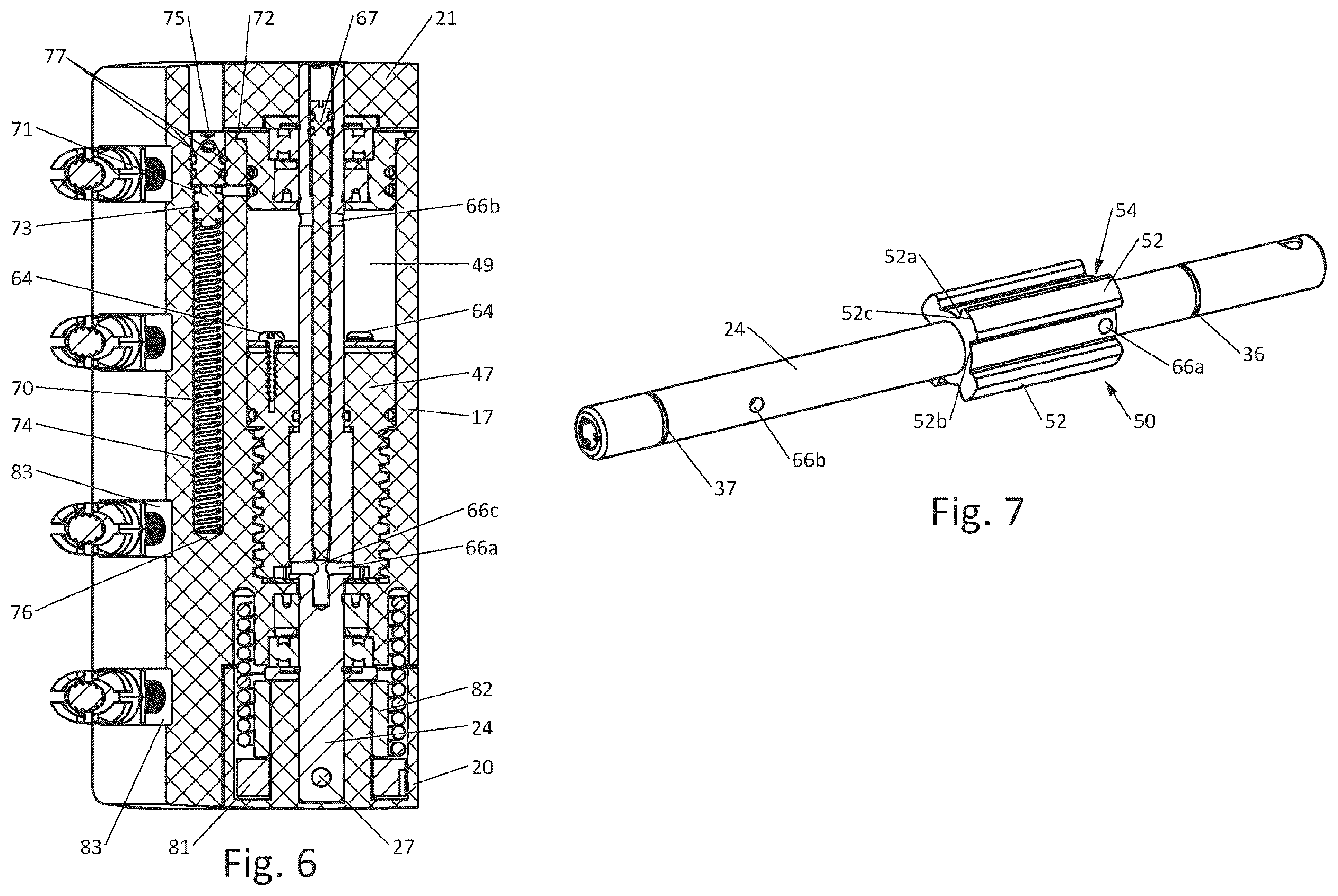 Patent US12366100 Figure 7 – Hydraulically damped hinge for hinging a closure member to a support