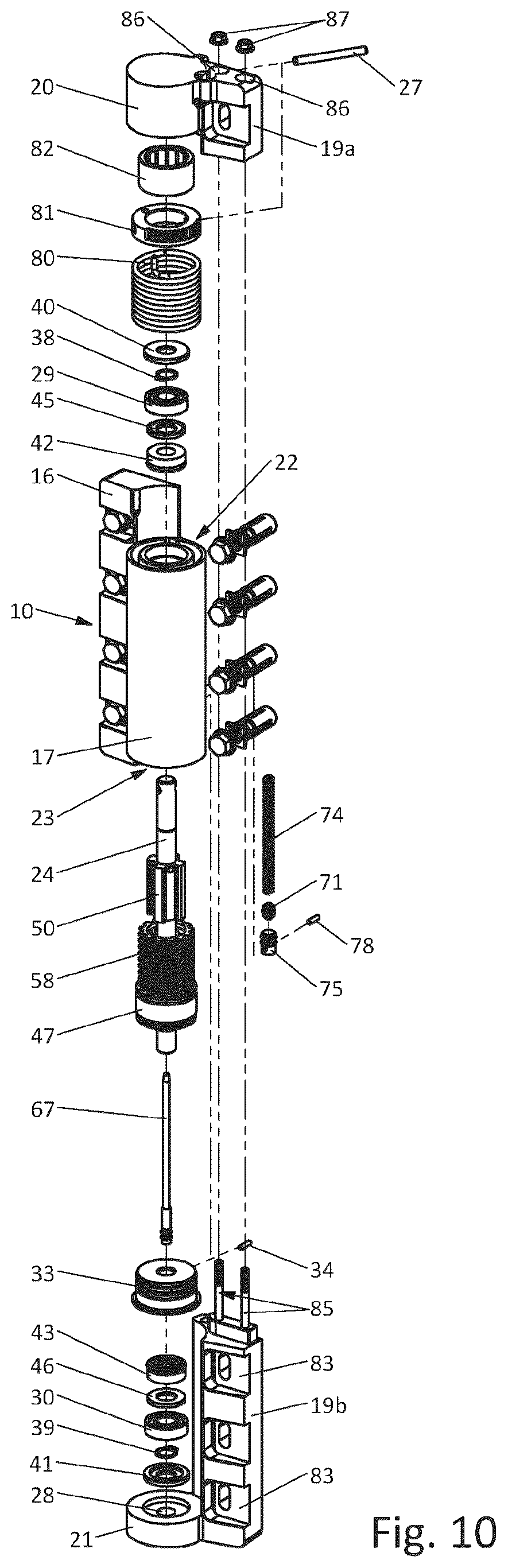 Patent US12366100 Figure 9 – Hydraulically damped hinge for hinging a closure member to a support