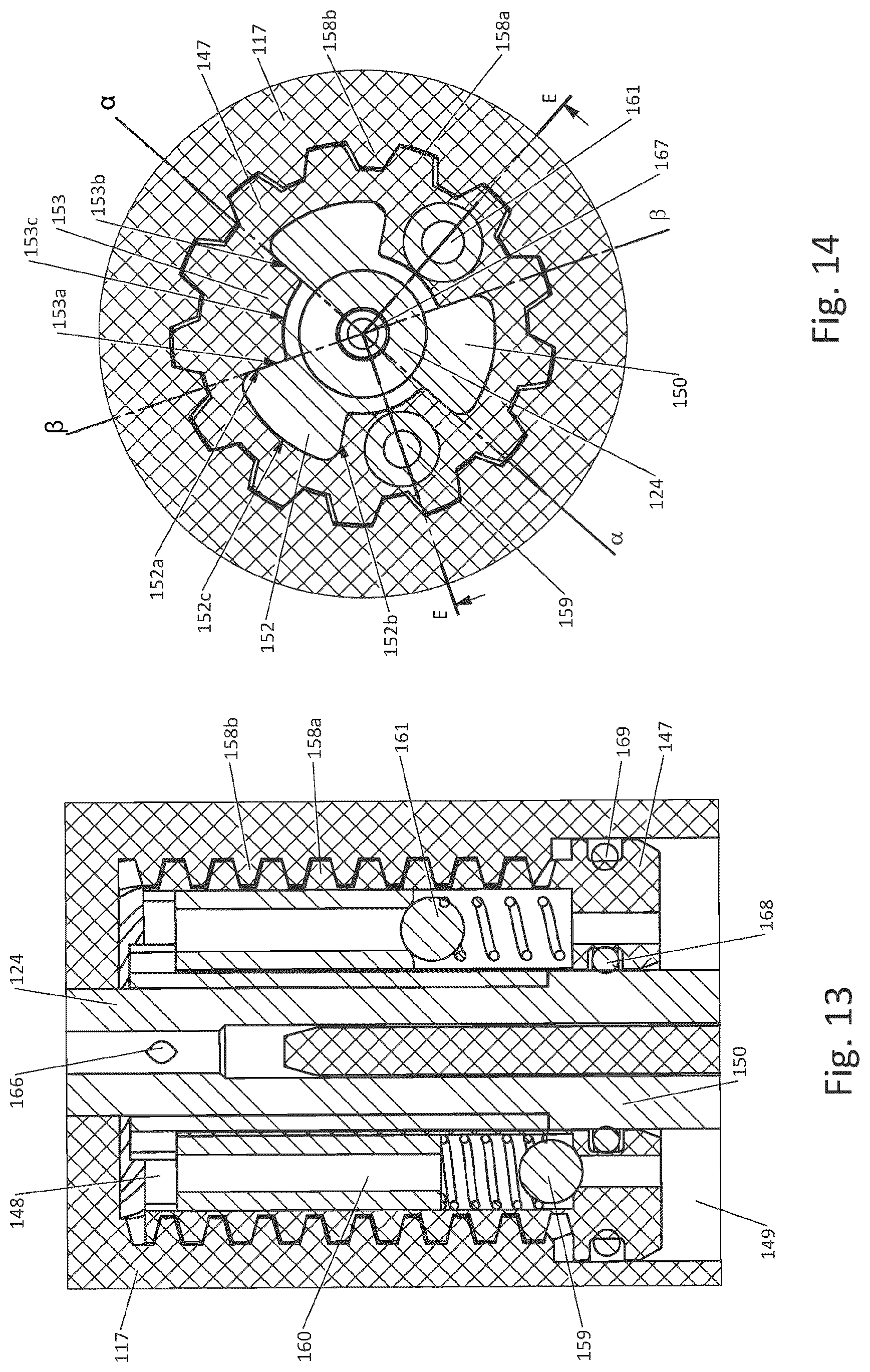 Patent US12366100 Figure 12 – Hydraulically damped hinge for hinging a closure member to a support