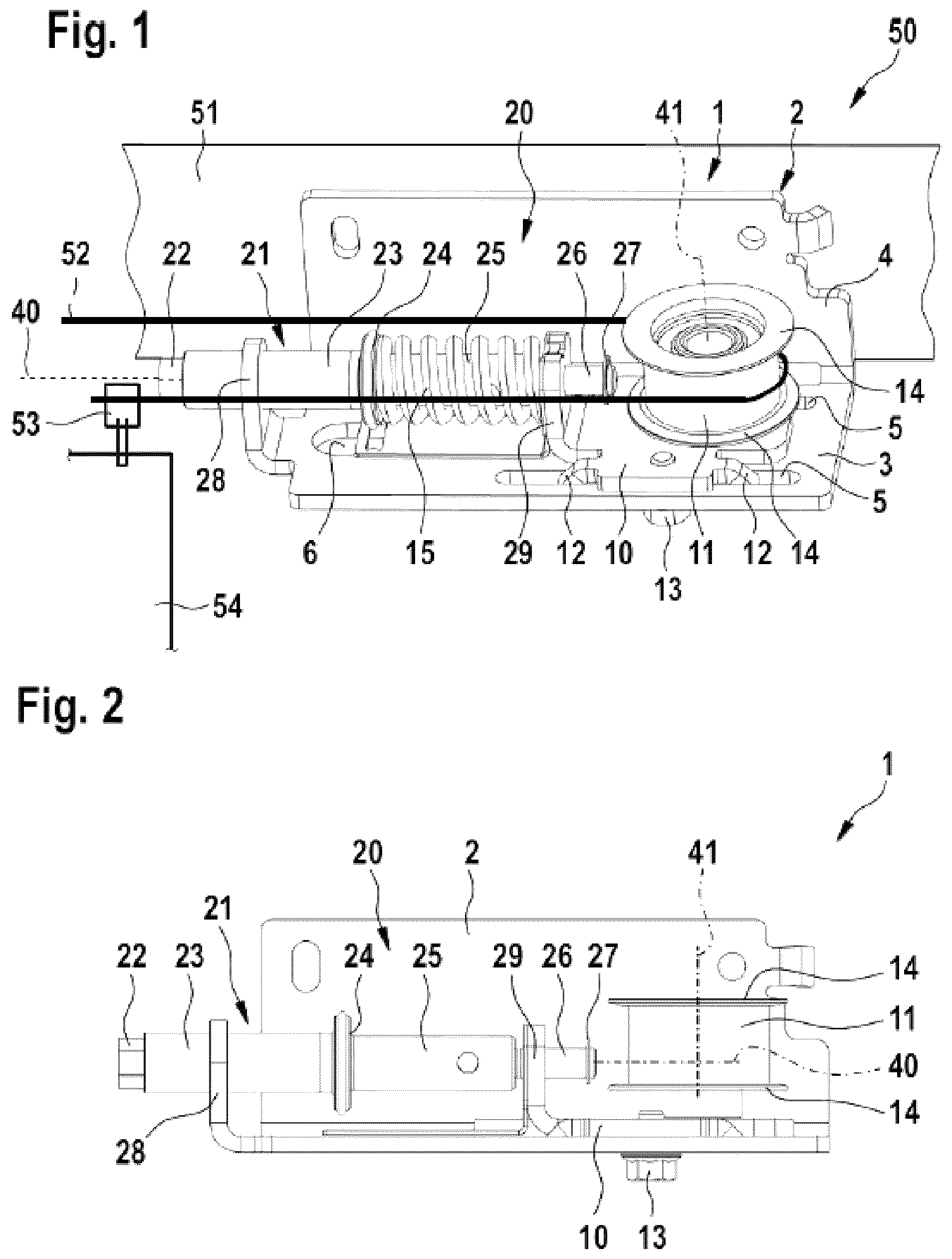 Patent US12366102 Figure 1 – Drive unit for a sliding assembly, in particular a sliding door