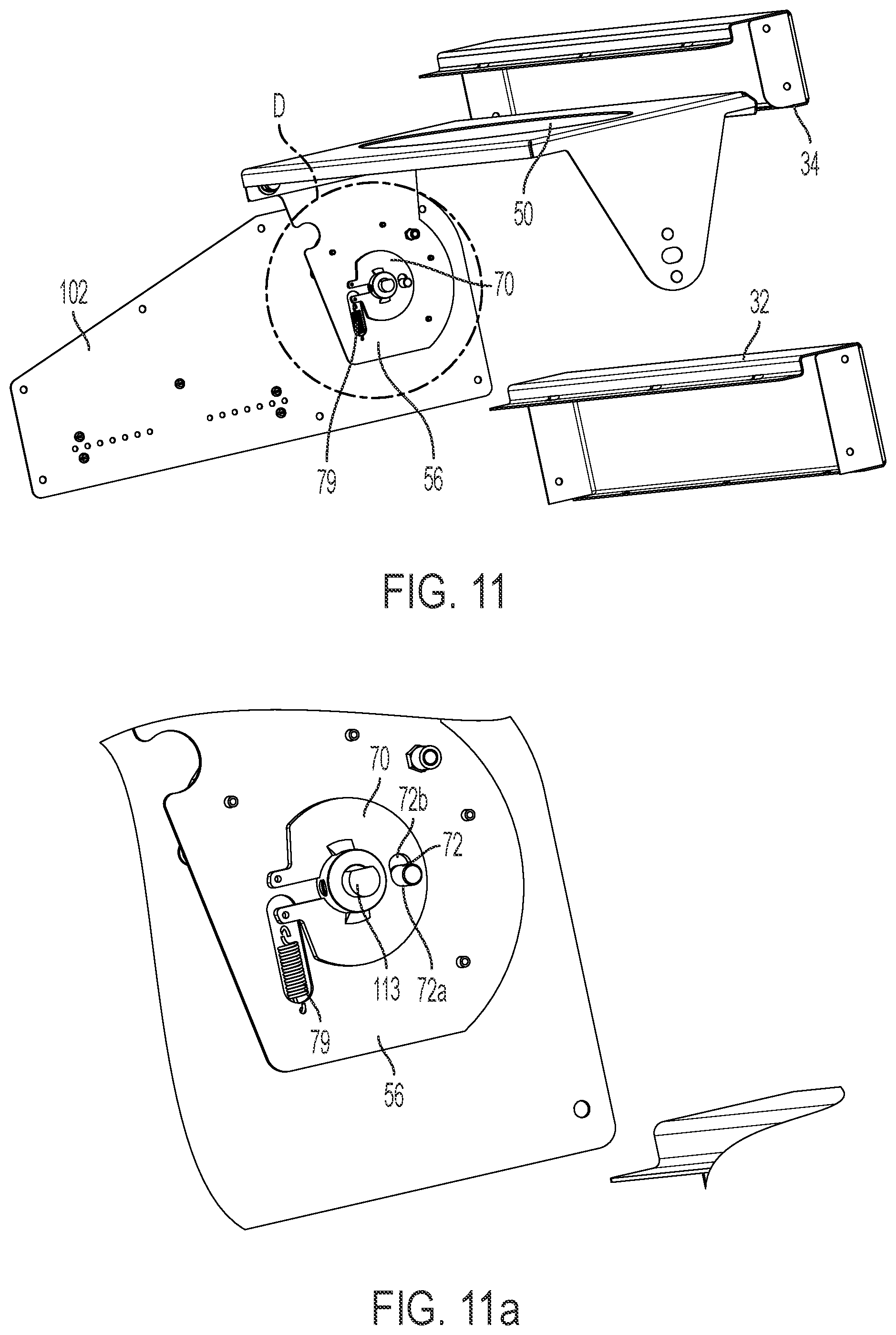 Patent US12366103 Figure 13 – Door movement system for cabinet