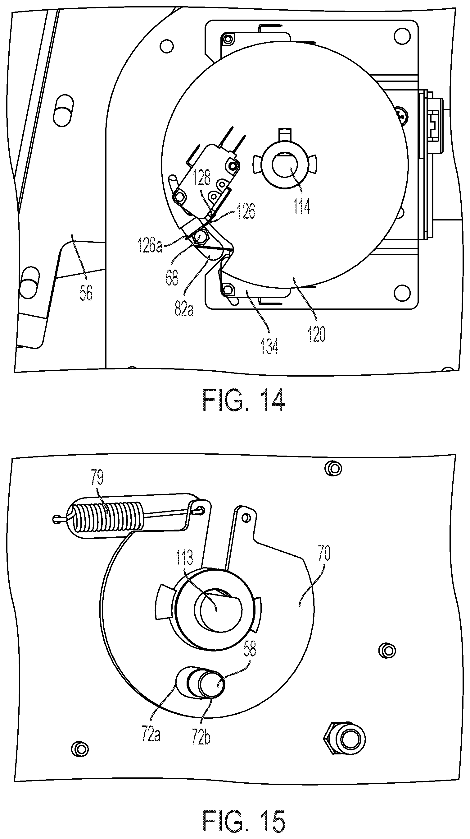Patent US12366103 Figure 16 – Door movement system for cabinet