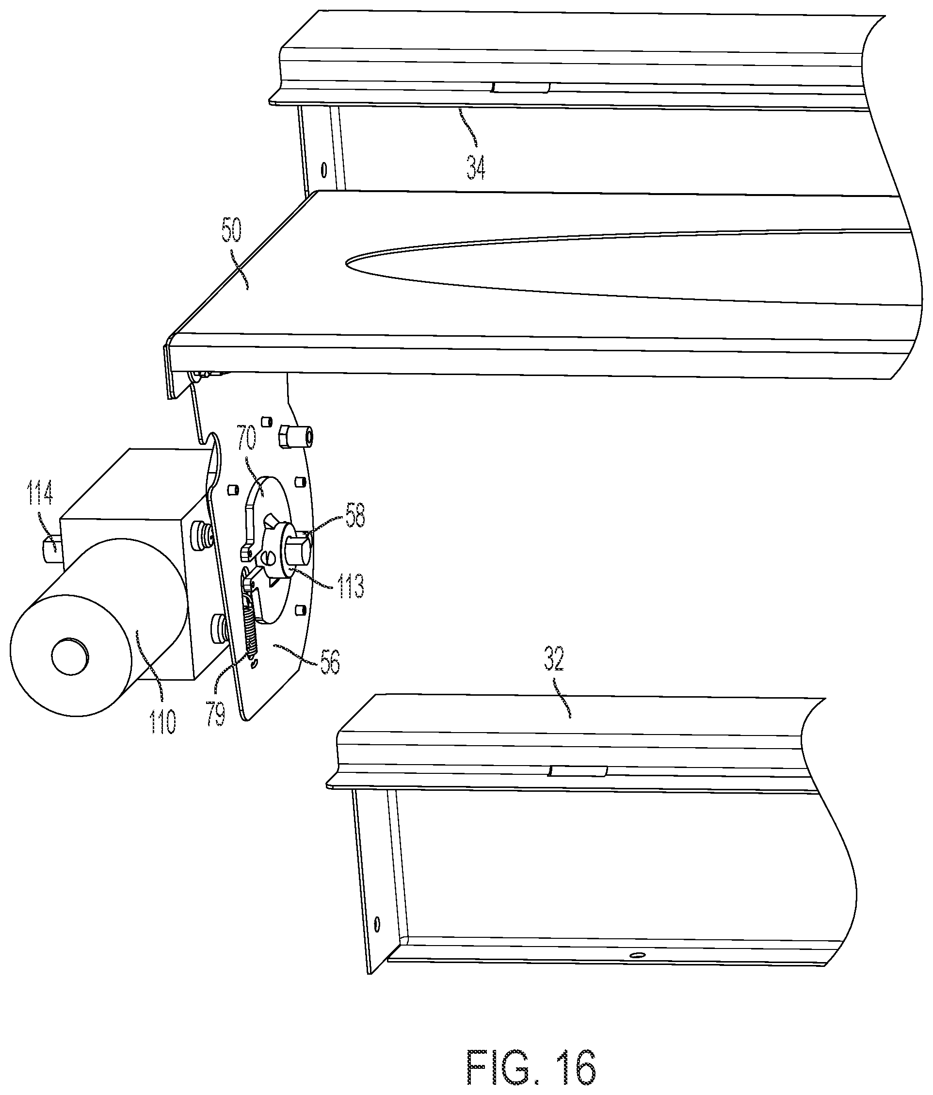 Patent US12366103 Figure 17 – Door movement system for cabinet