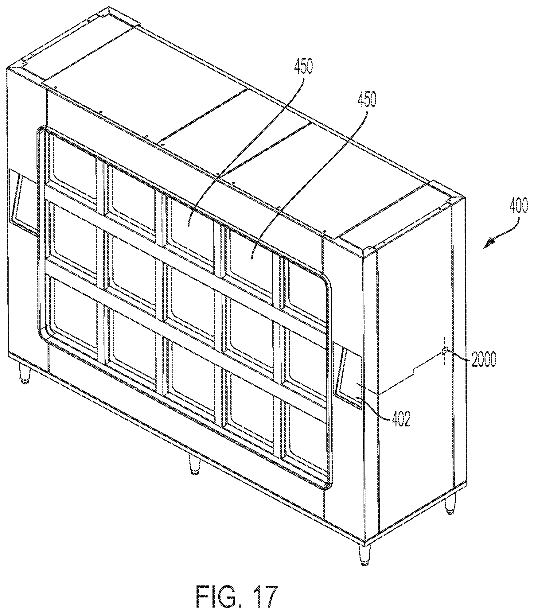 Patent US12366103 Figure 18 – Door movement system for cabinet