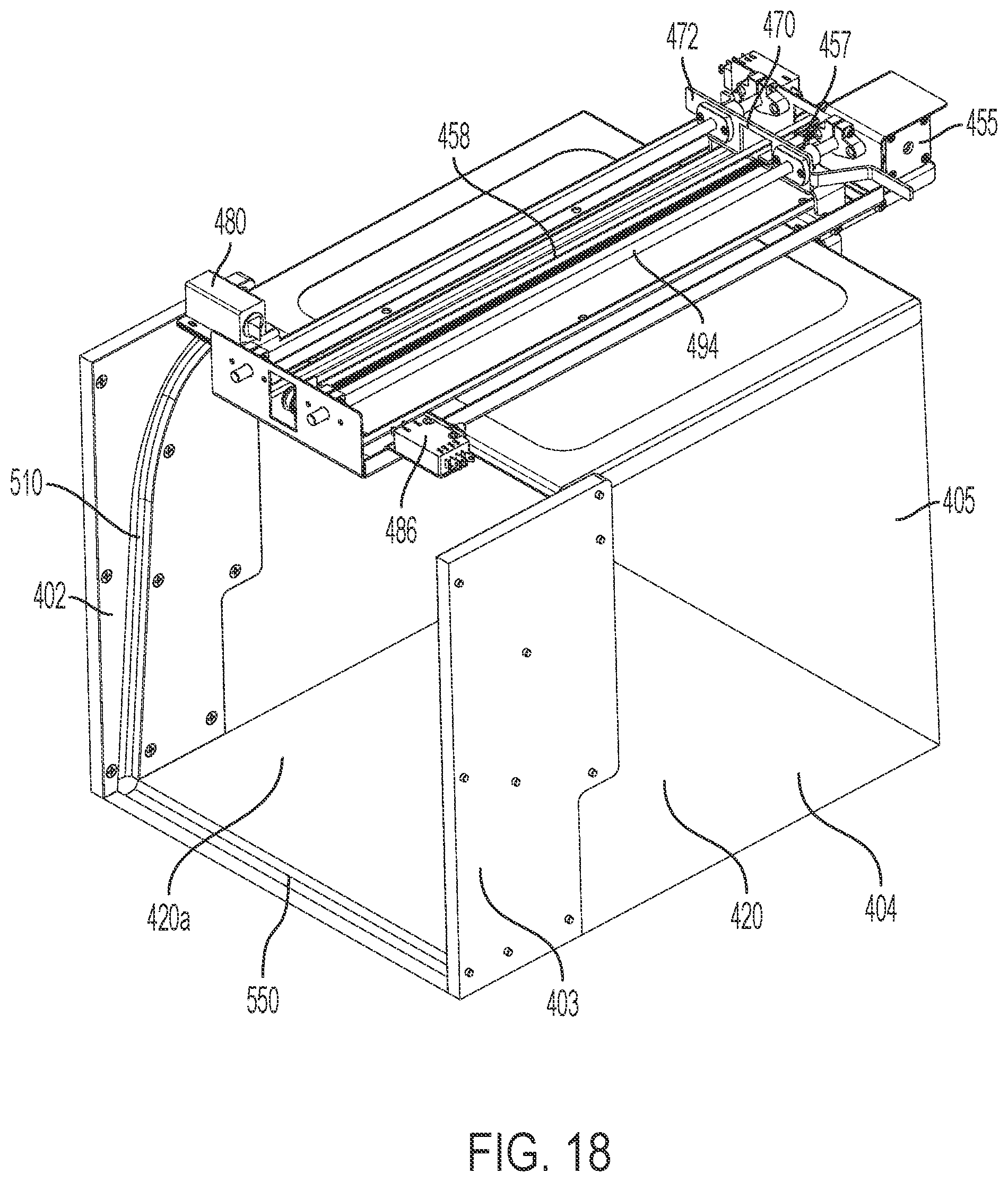Patent US12366103 Figure 19 – Door movement system for cabinet