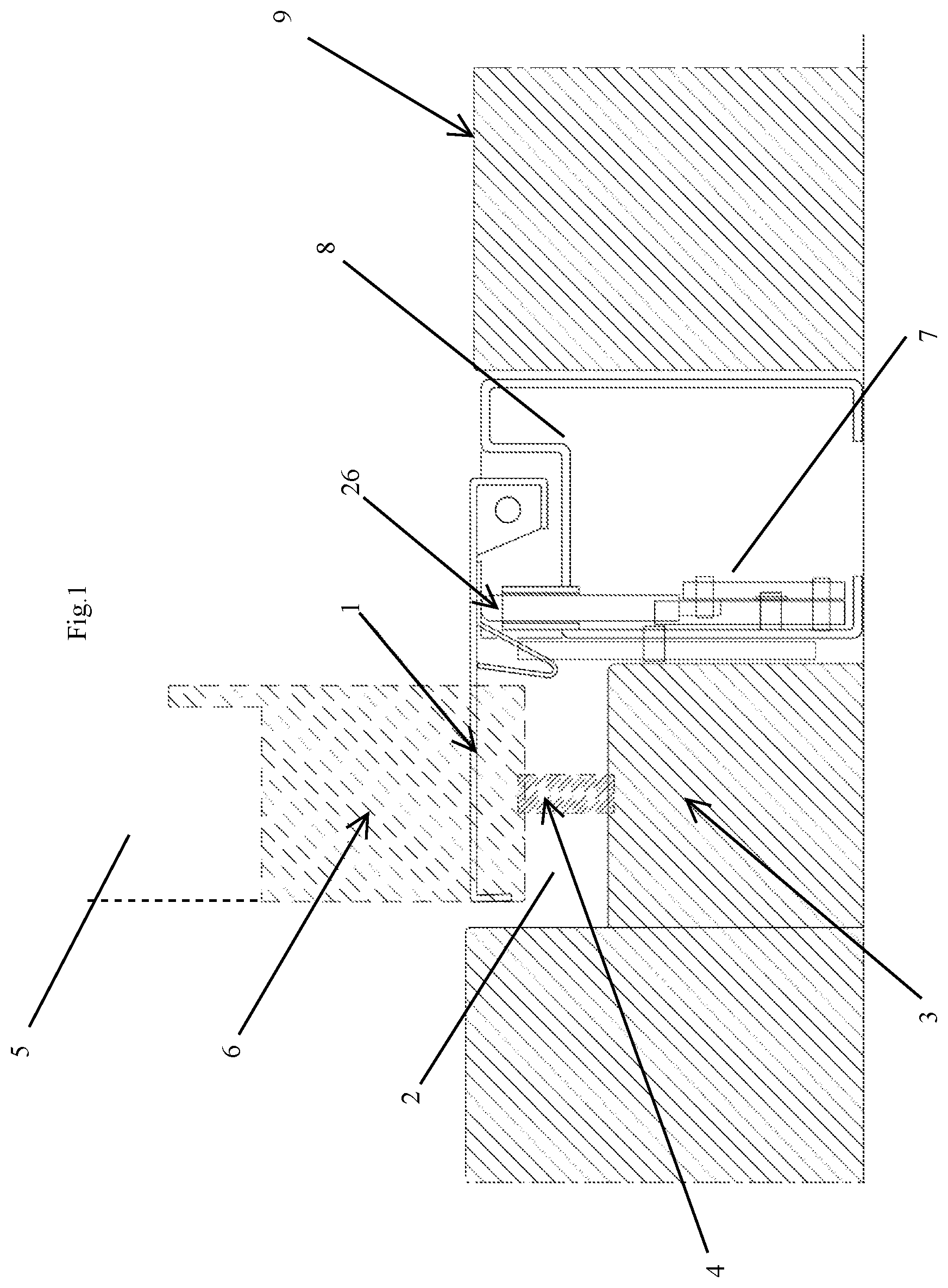 Patent US12366104 Figure 1 – Adaptive threshold for sliding doors