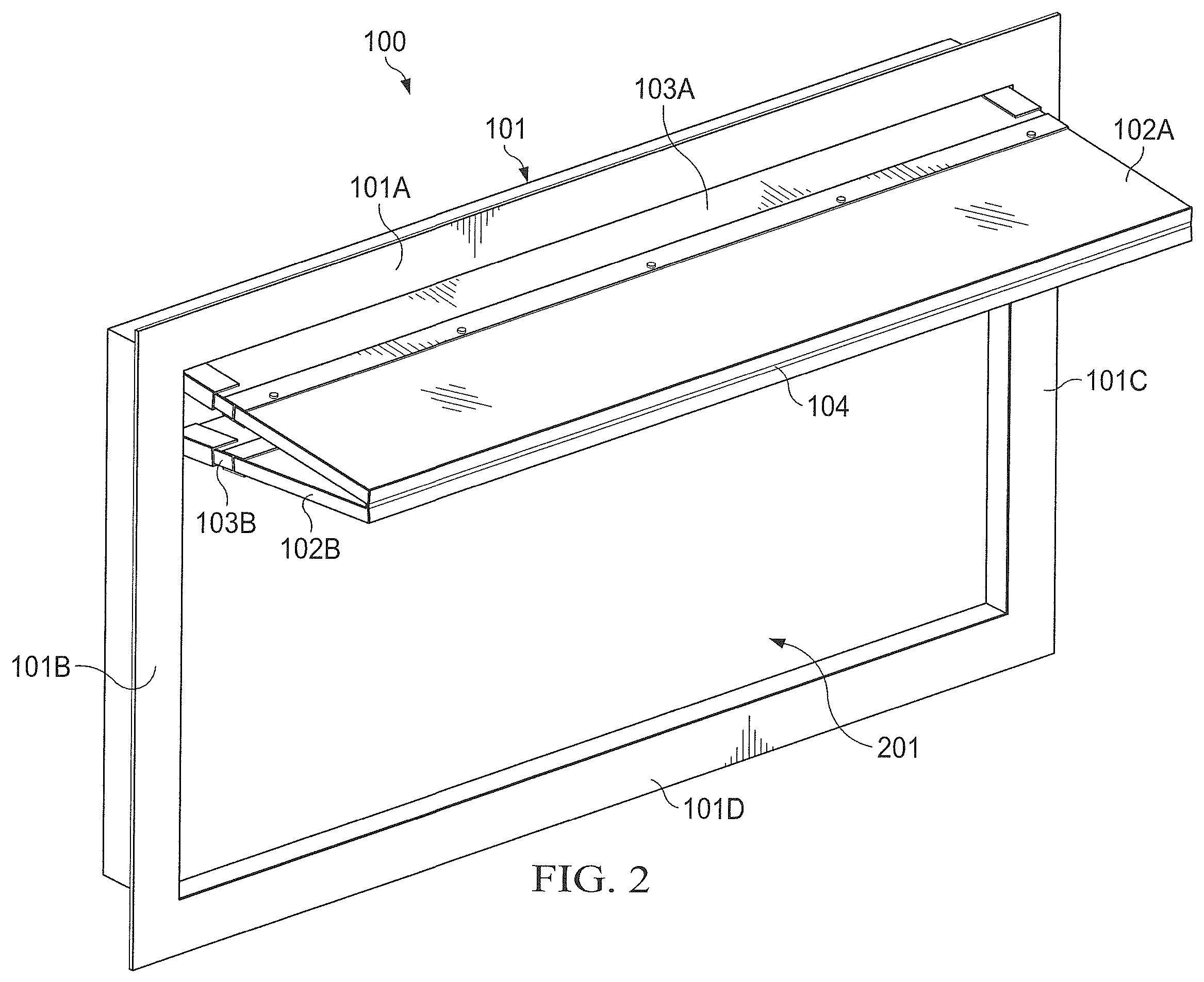 Patent US12366106 Figure 2 – Foldable ventilated garage door panel
