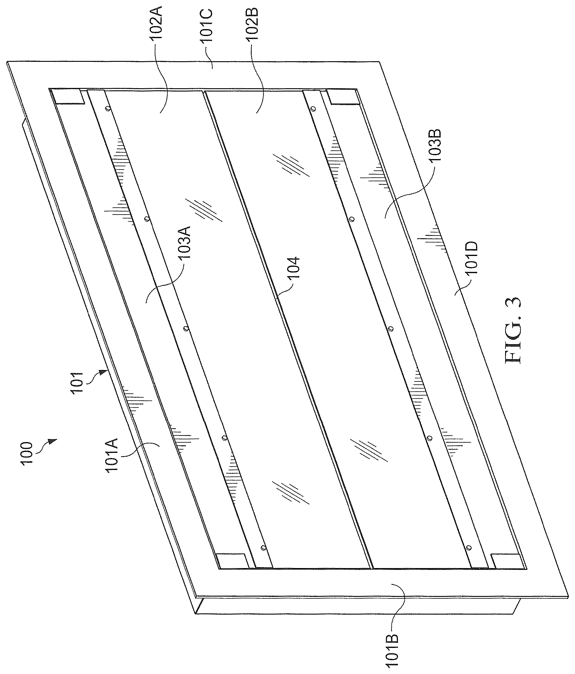 Patent US12366106 Figure 3 – Foldable ventilated garage door panel