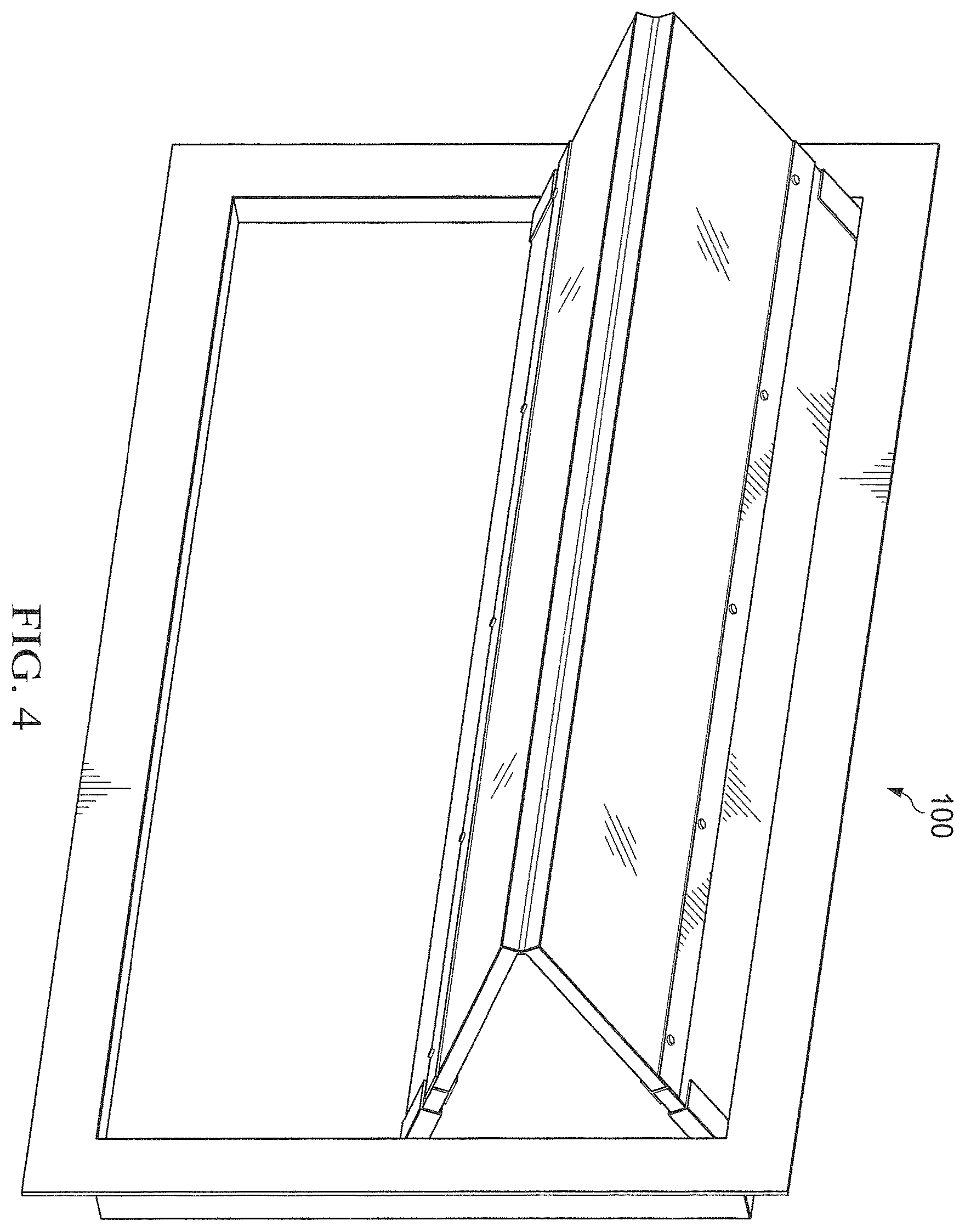 Patent US12366106 Figure 4 – Foldable ventilated garage door panel