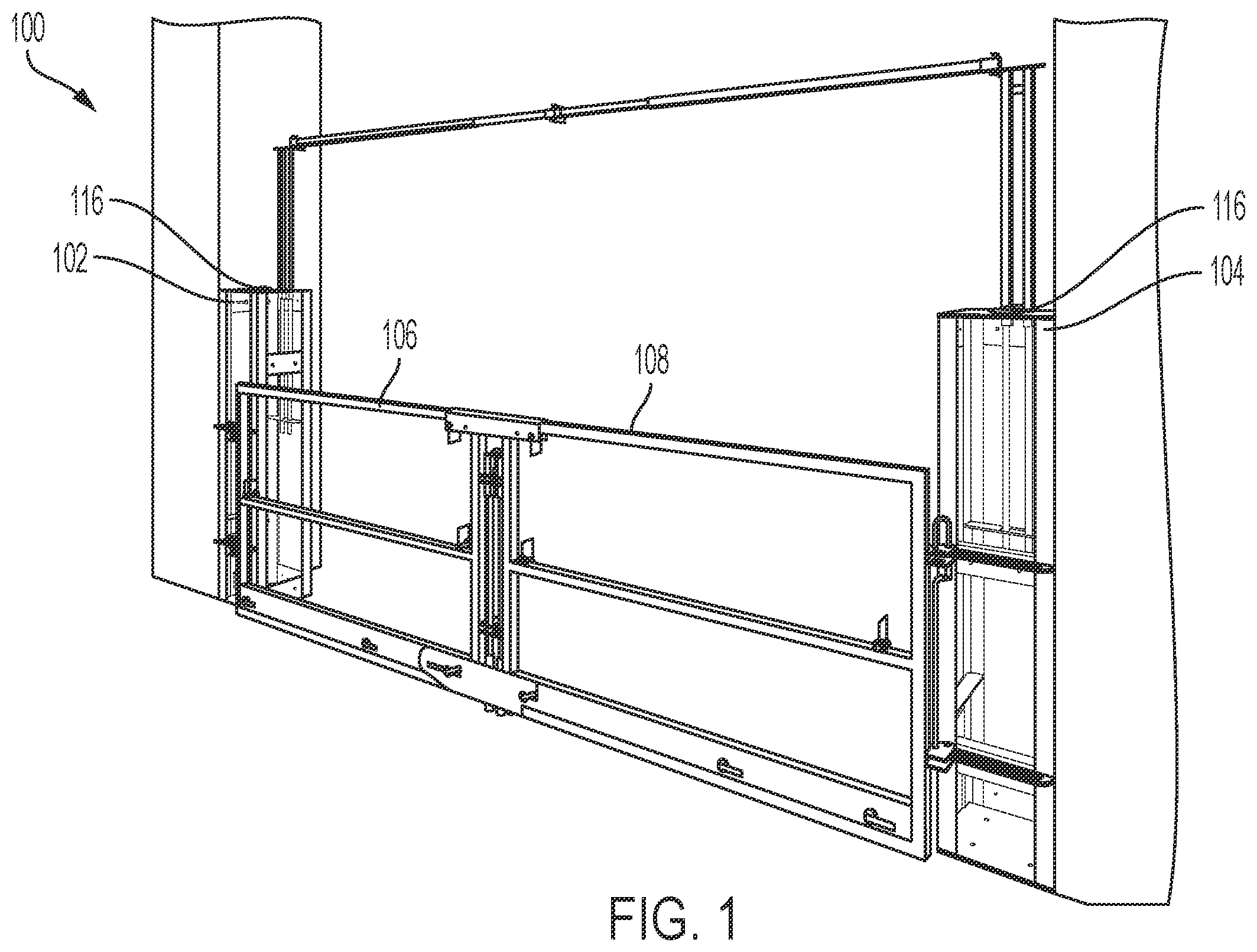 Patent US12366110 Figure 1 – Safety gate
