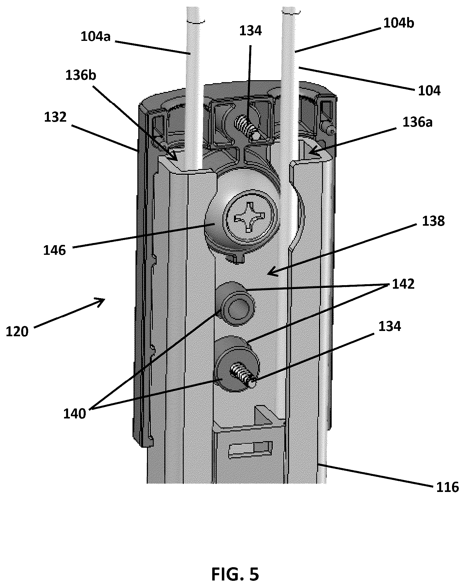 Patent US12366112 Figure 5 – Cord lock actuation assembly for a continuous looped operator