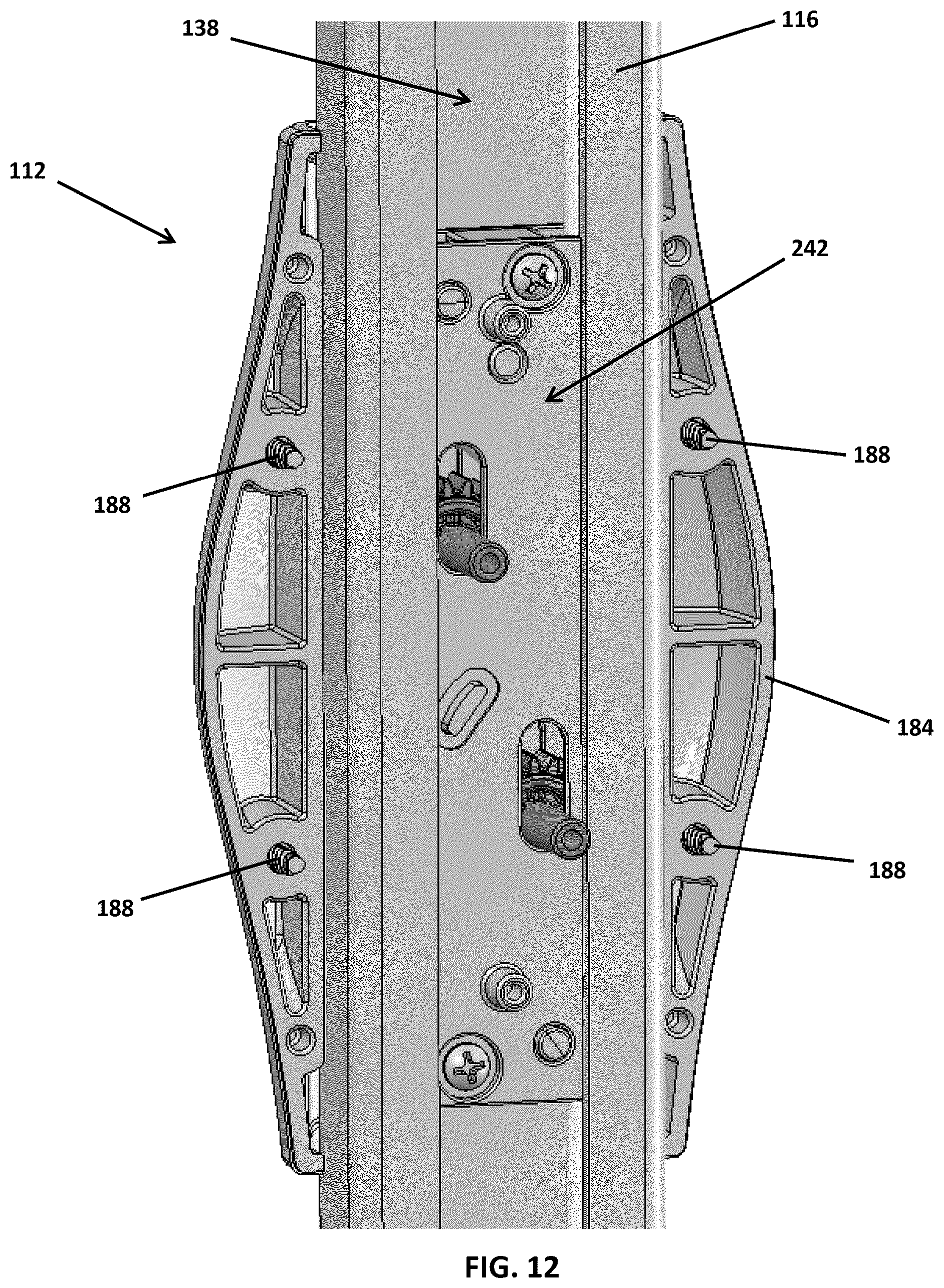 Patent US12366112 Figure 12 – Cord lock actuation assembly for a continuous looped operator