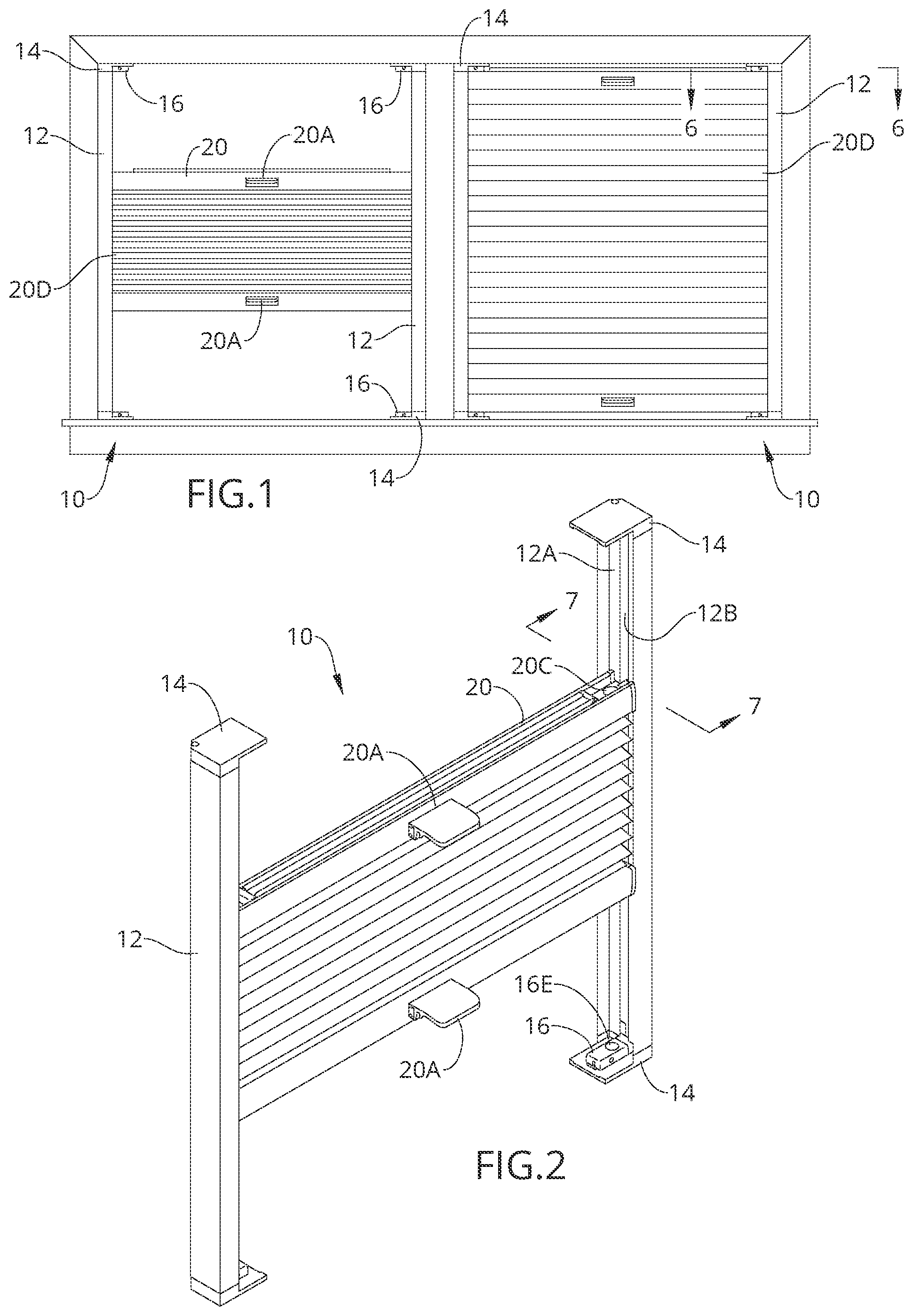 Patent US12366113 Figure 1 – Child safe tension corded shade
