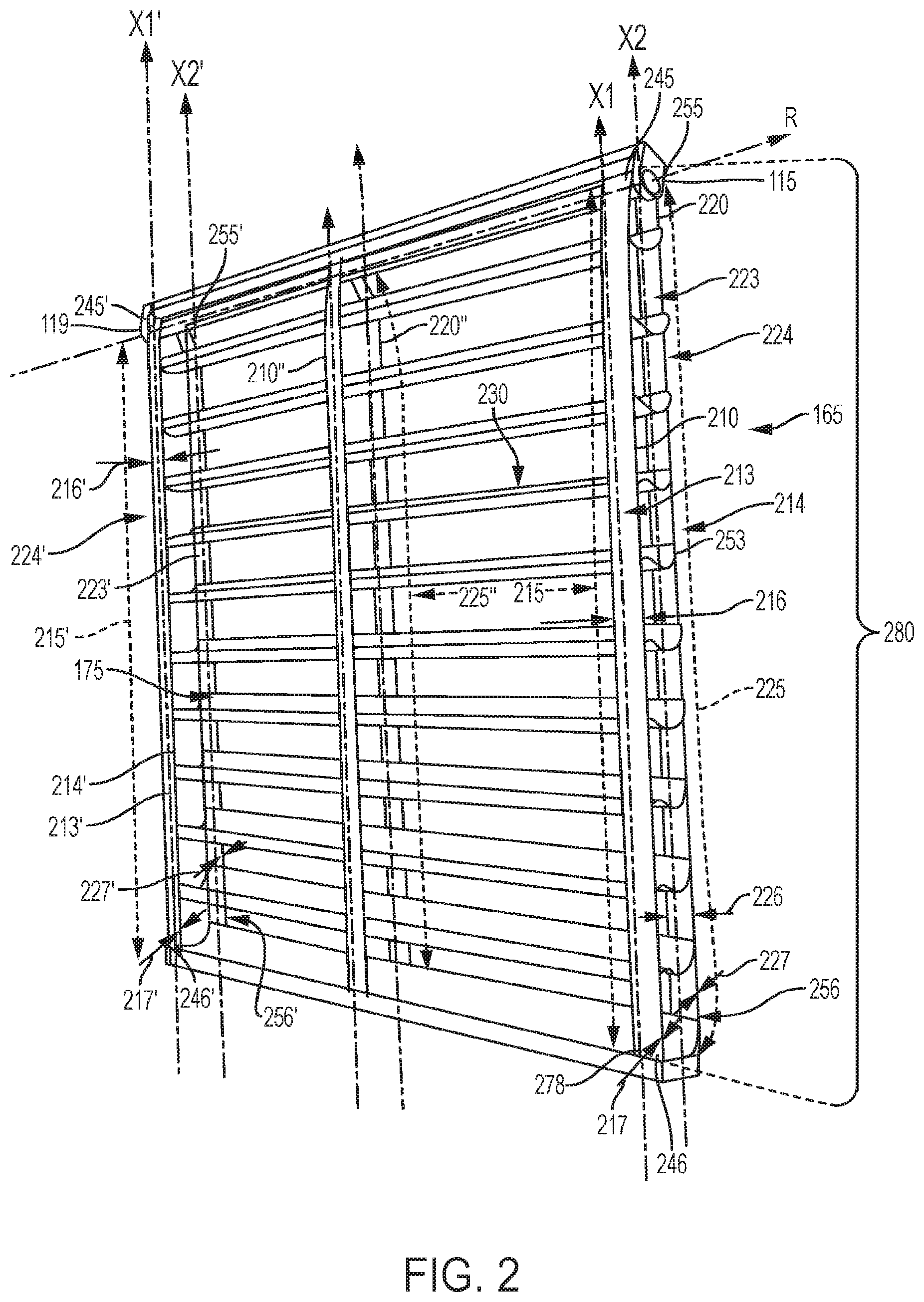 Patent US12366114 Figure 2 – Covering for architectural features, and related systems, methods of operation, and manufacture