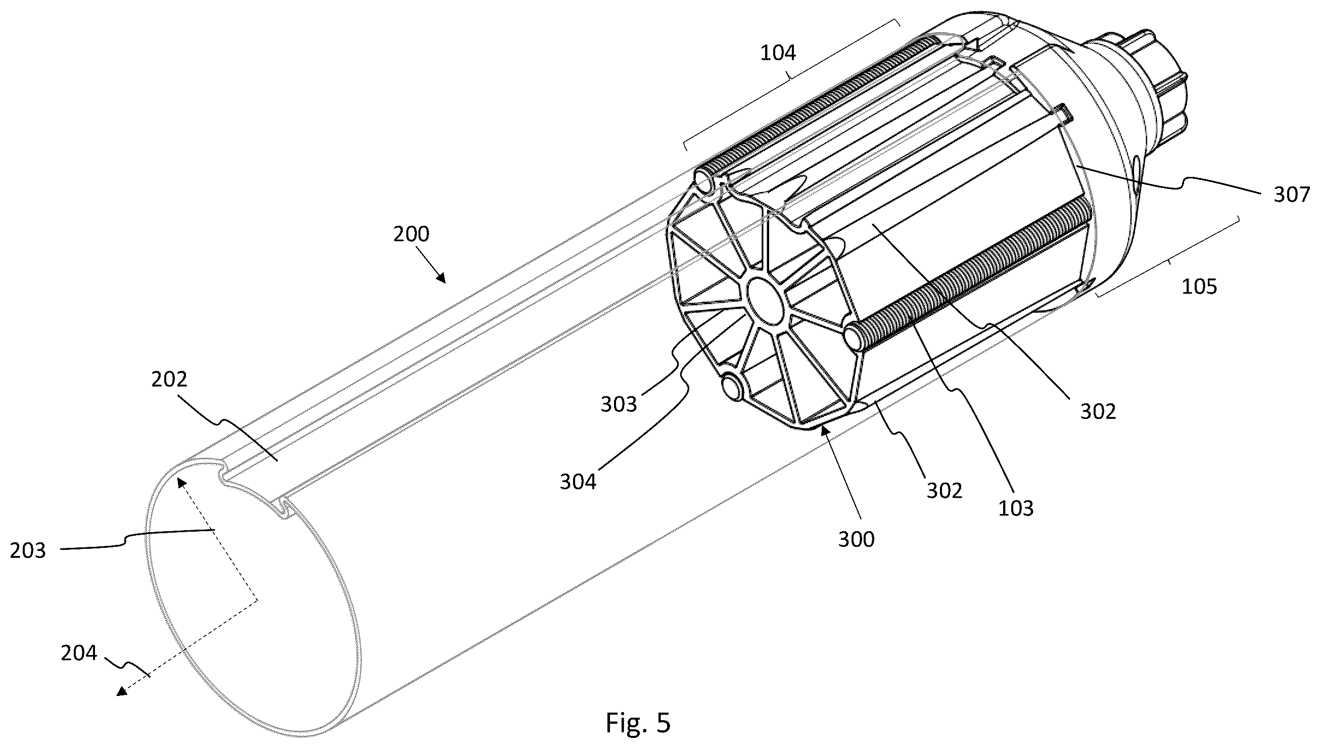 Patent US12366115 Figure 5 – System for mounting a rollable screen