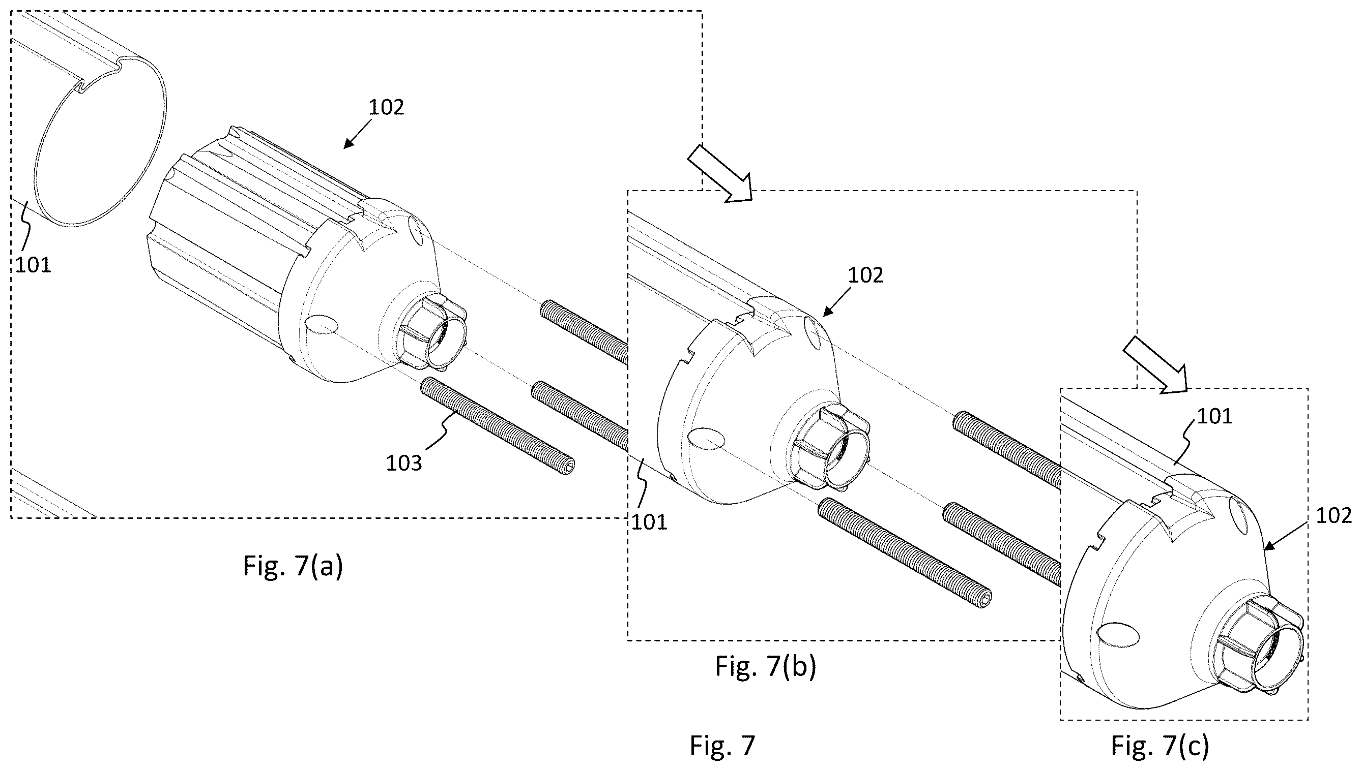 Patent US12366115 Figure 7 – System for mounting a rollable screen