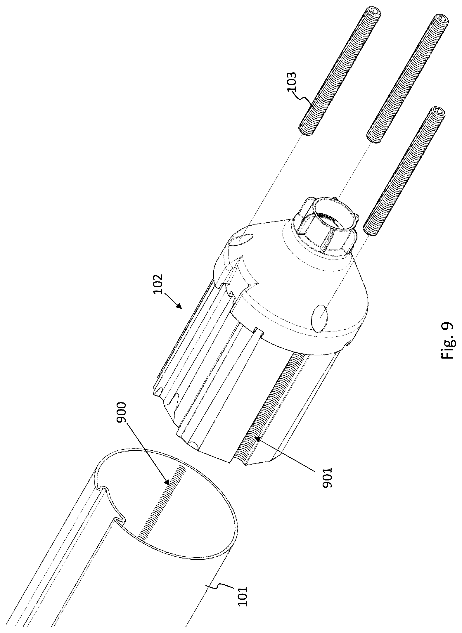 Patent US12366115 Figure 9 – System for mounting a rollable screen