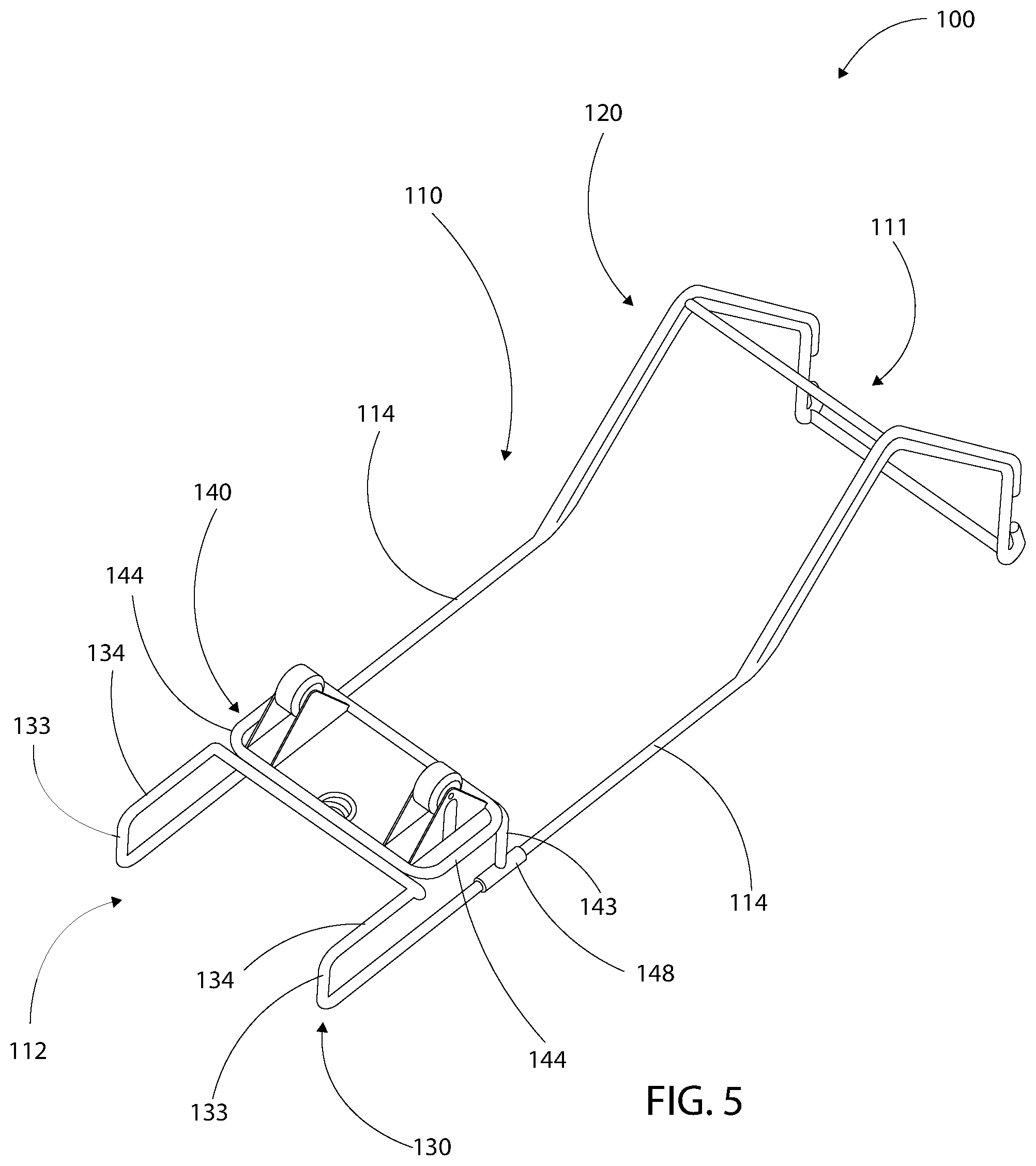 Patent US12366116 Figure 5 – Roof ridge ladder hook