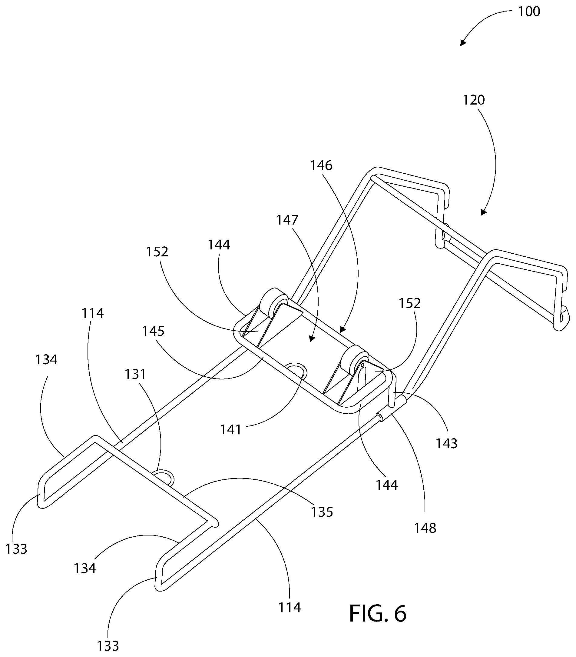 Patent US12366116 Figure 6 – Roof ridge ladder hook