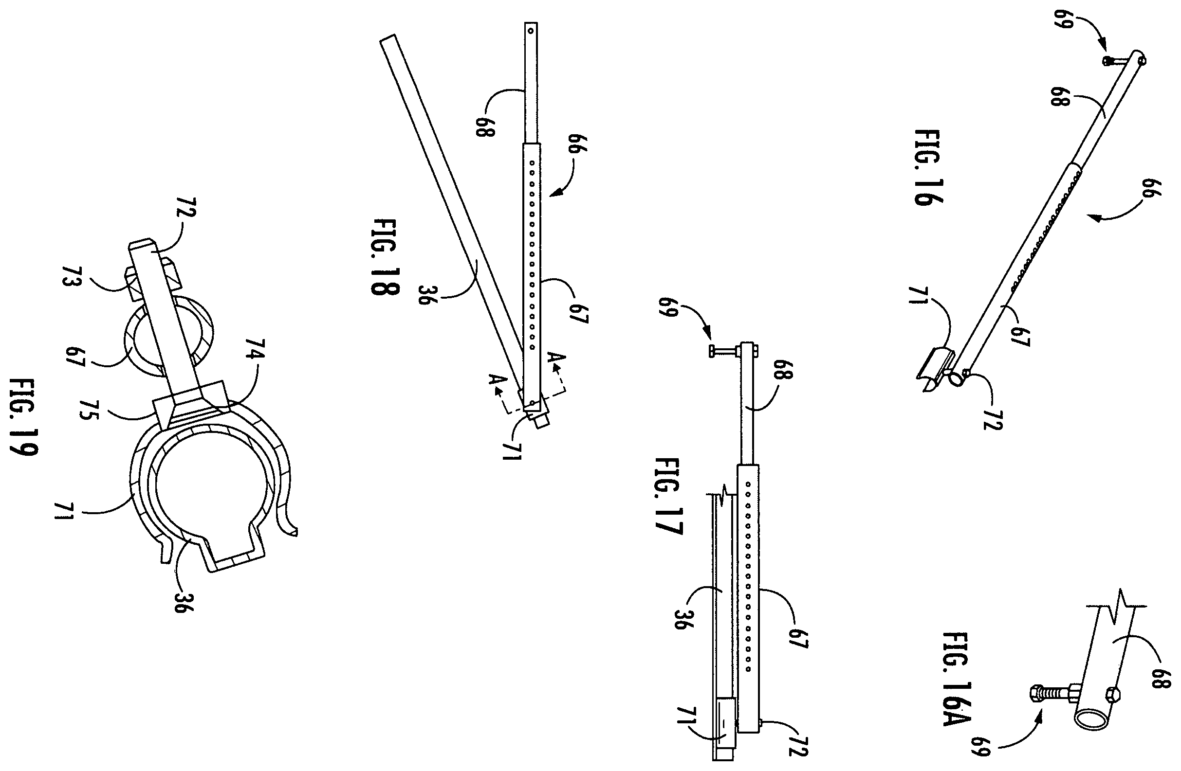 Patent US12366118 Figure 5 – Stabilizing assembly for extension ladders