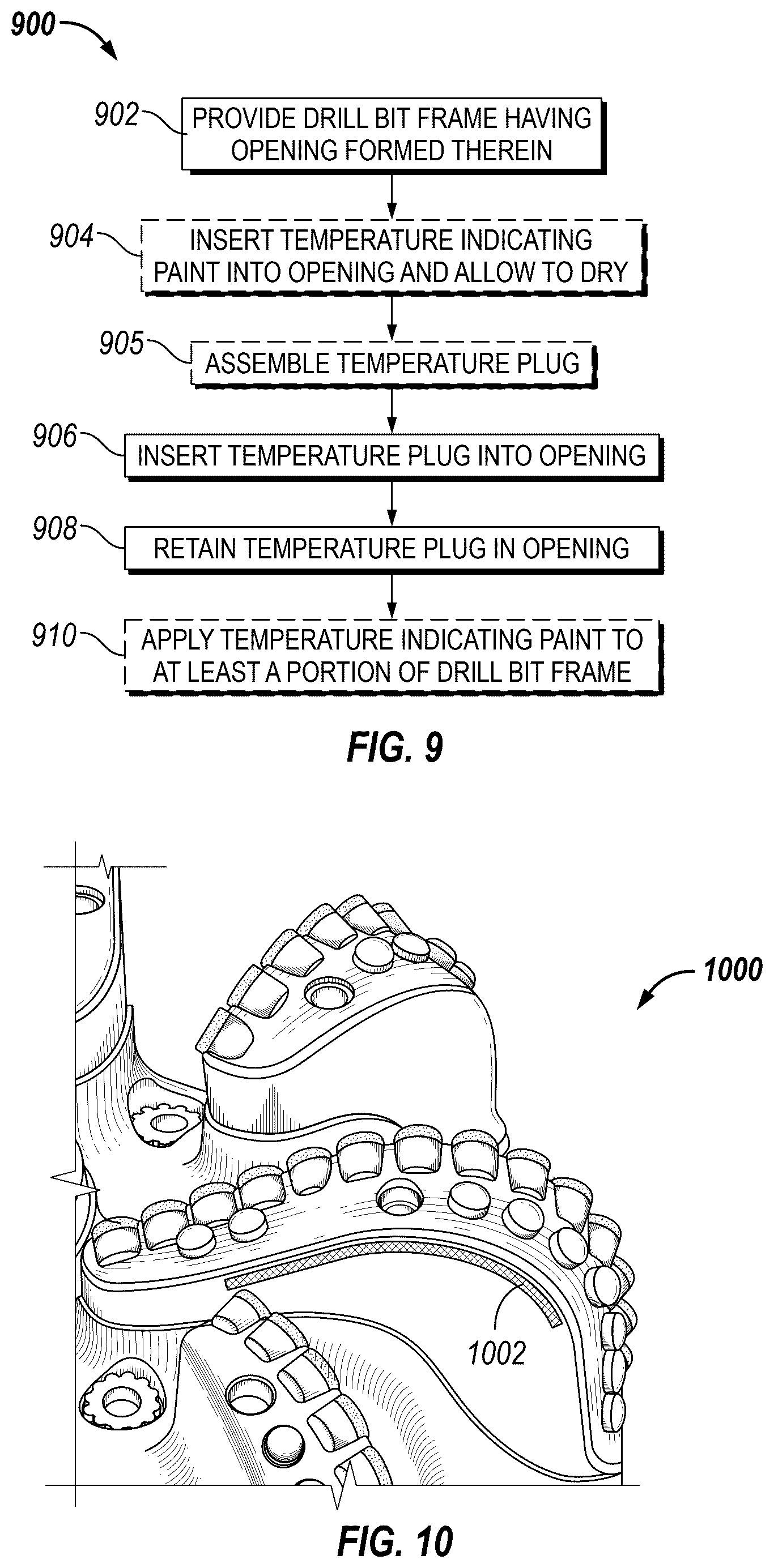 Patent US12366119 Figure 9 – Detection of heat generated by cutting action of a drill bit