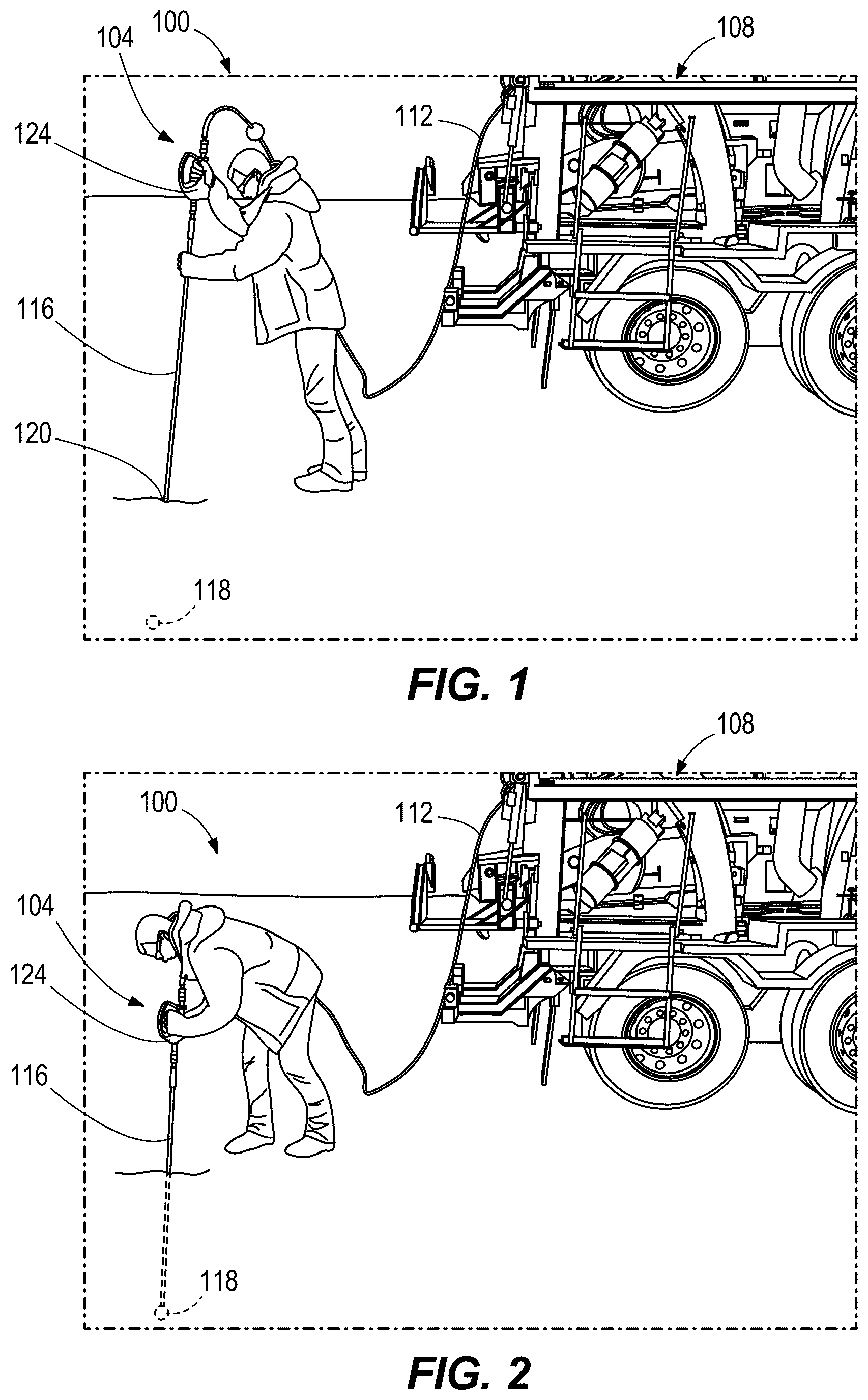 Patent US12366120 Figure 1 – Handheld water drill and method