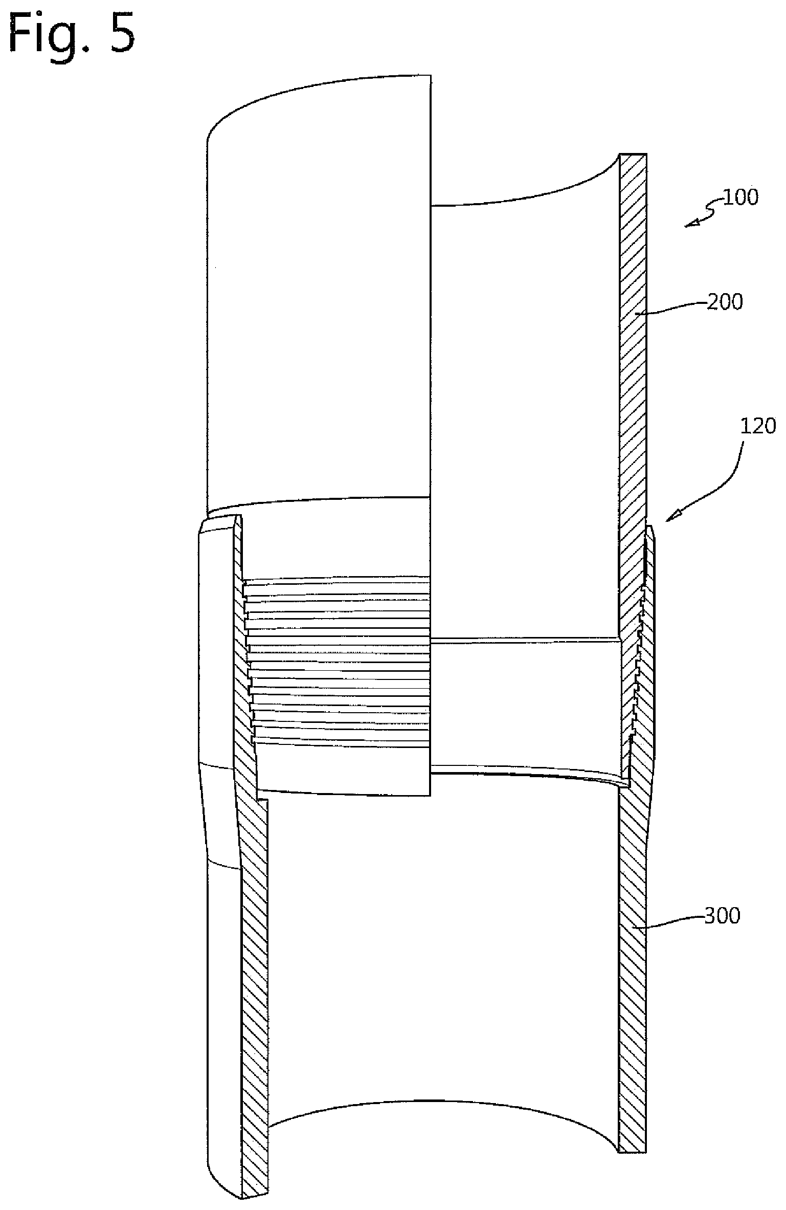 Patent US12366123 Figure 5 – Wedge thread connection for tubular goods