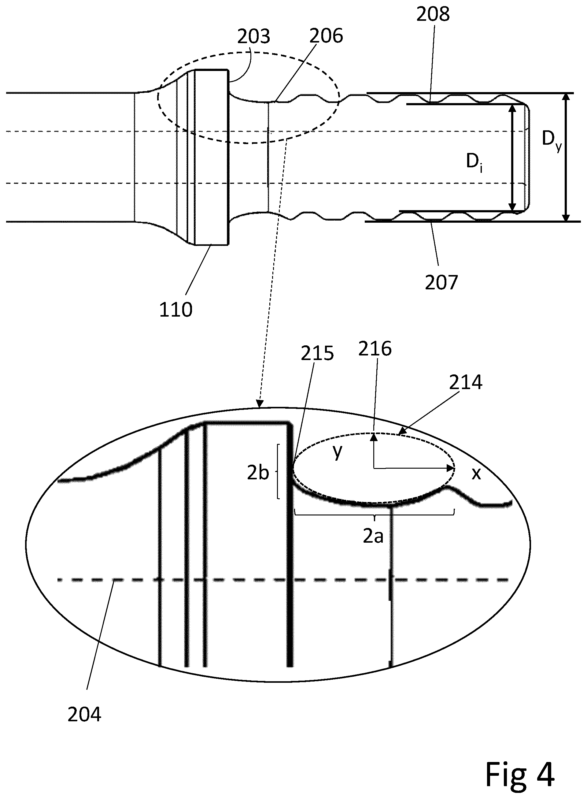 Patent US12366124 Figure 4 – Elliptical design for shank adapters