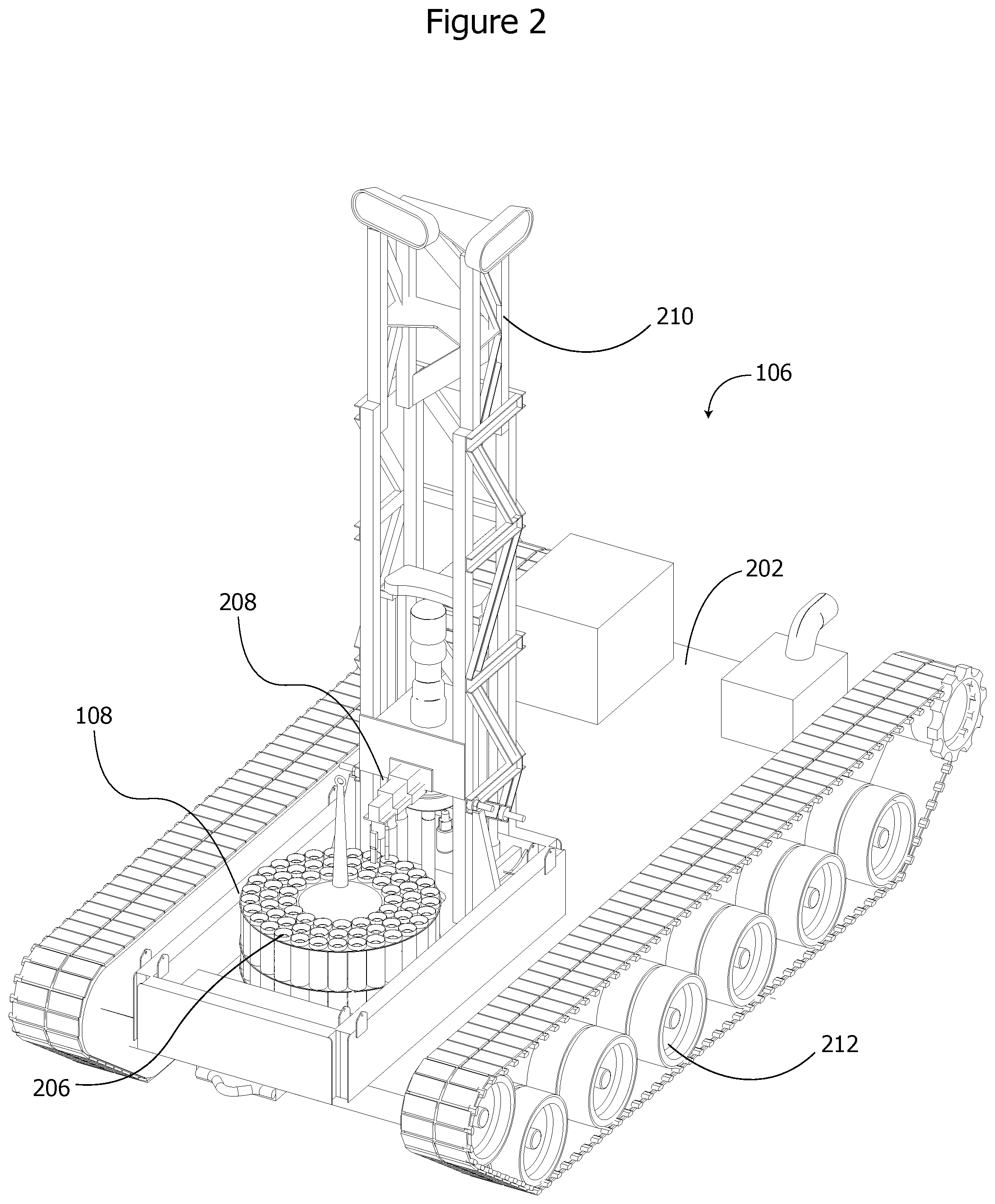 Patent US12366126 Figure 2 – Geotechnical rig systems and methods